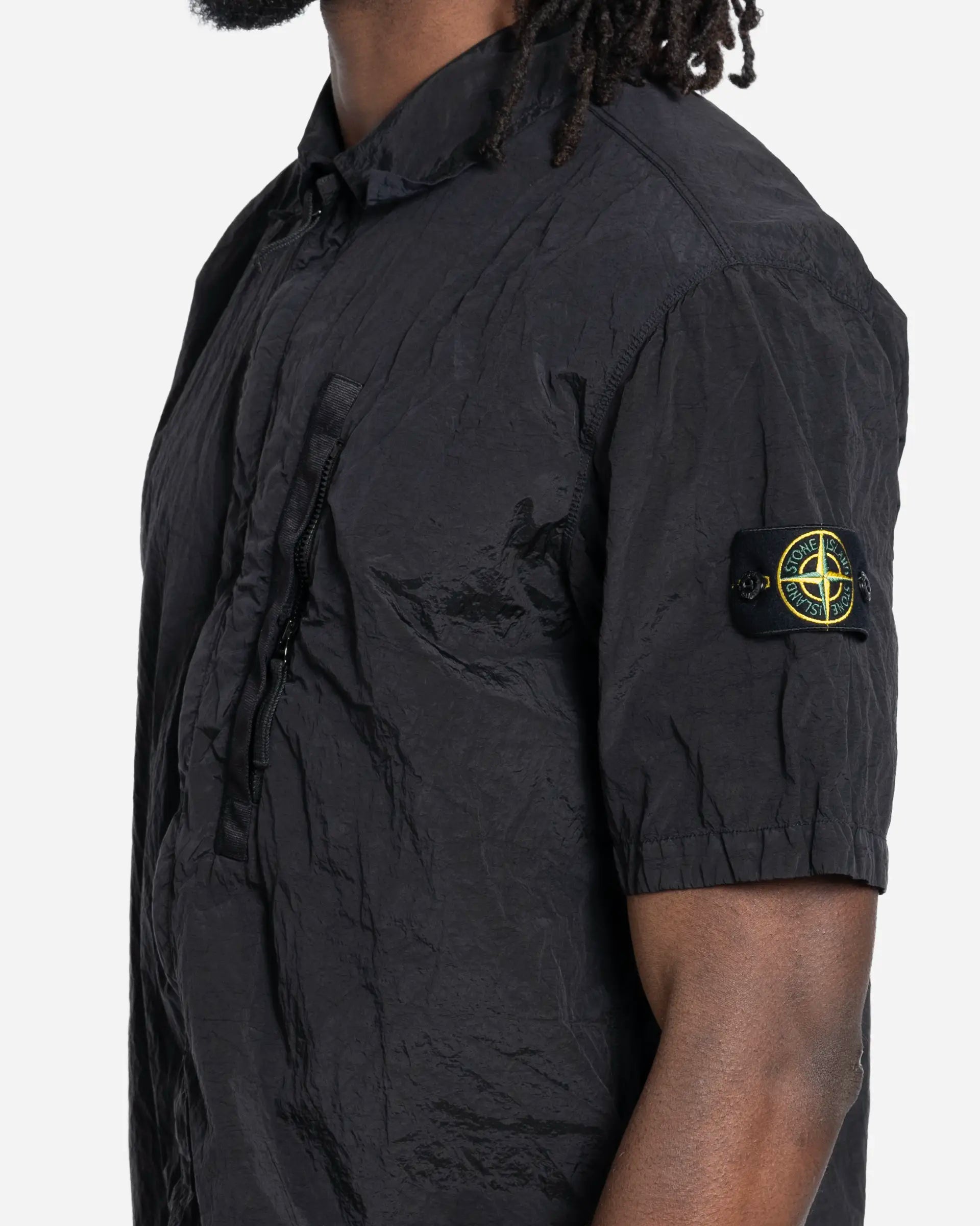 Chemise à Manches Courtes en Nylon Black