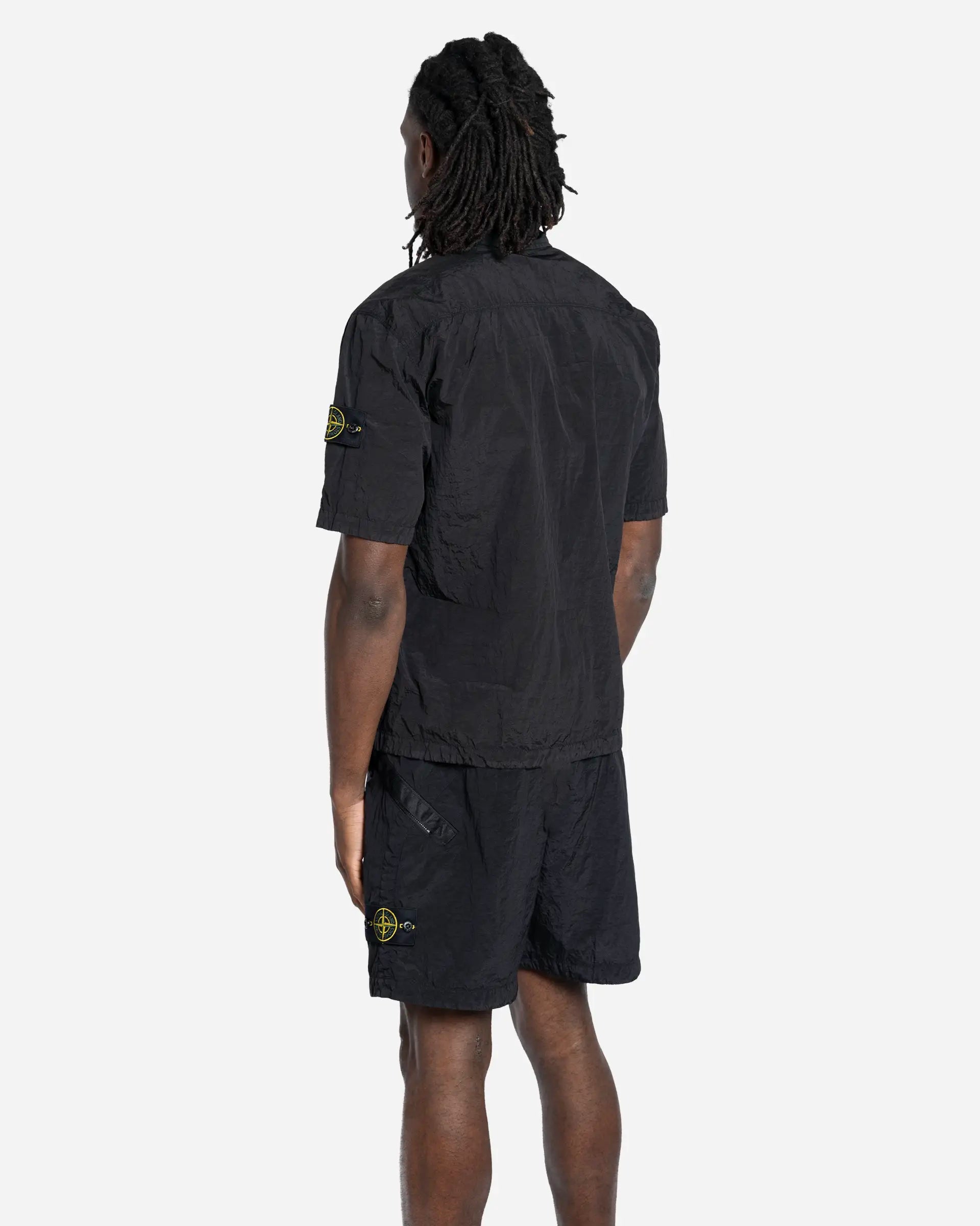 Chemise à Manches Courtes en Nylon Black