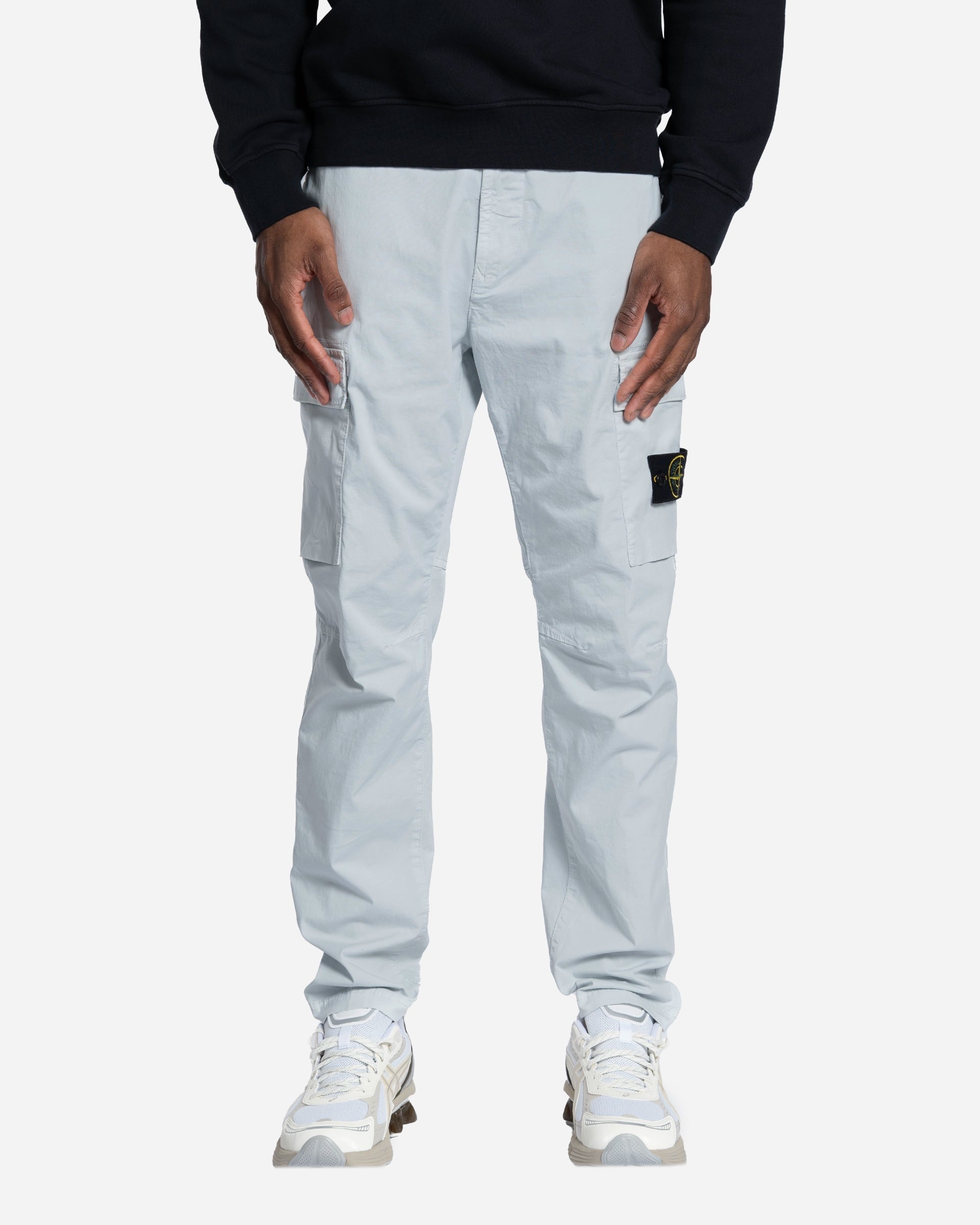 Pantalon Cargo en Sergé de Coton Bleu Ciel