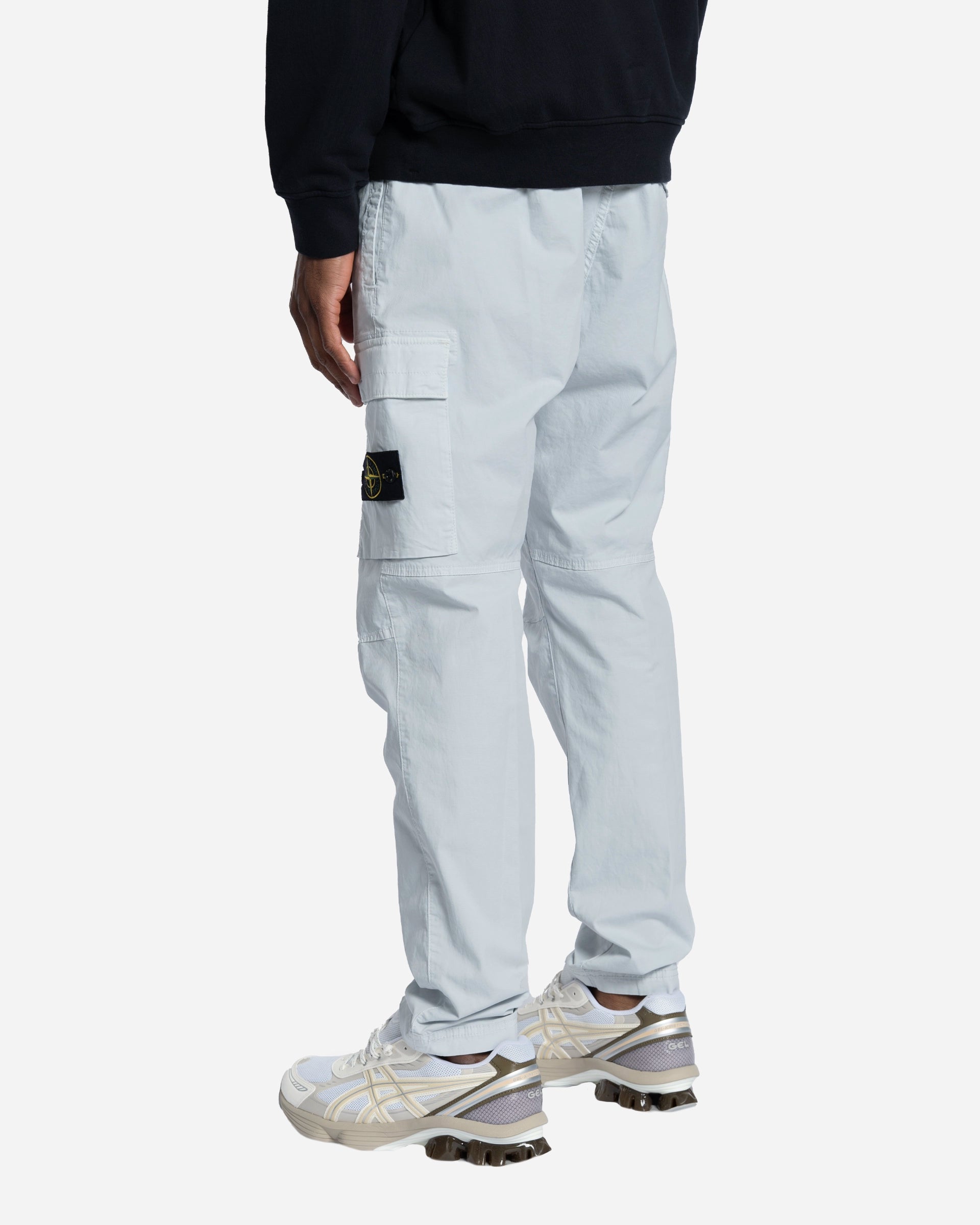 Pantalon Cargo en Sergé de Coton Bleu Ciel