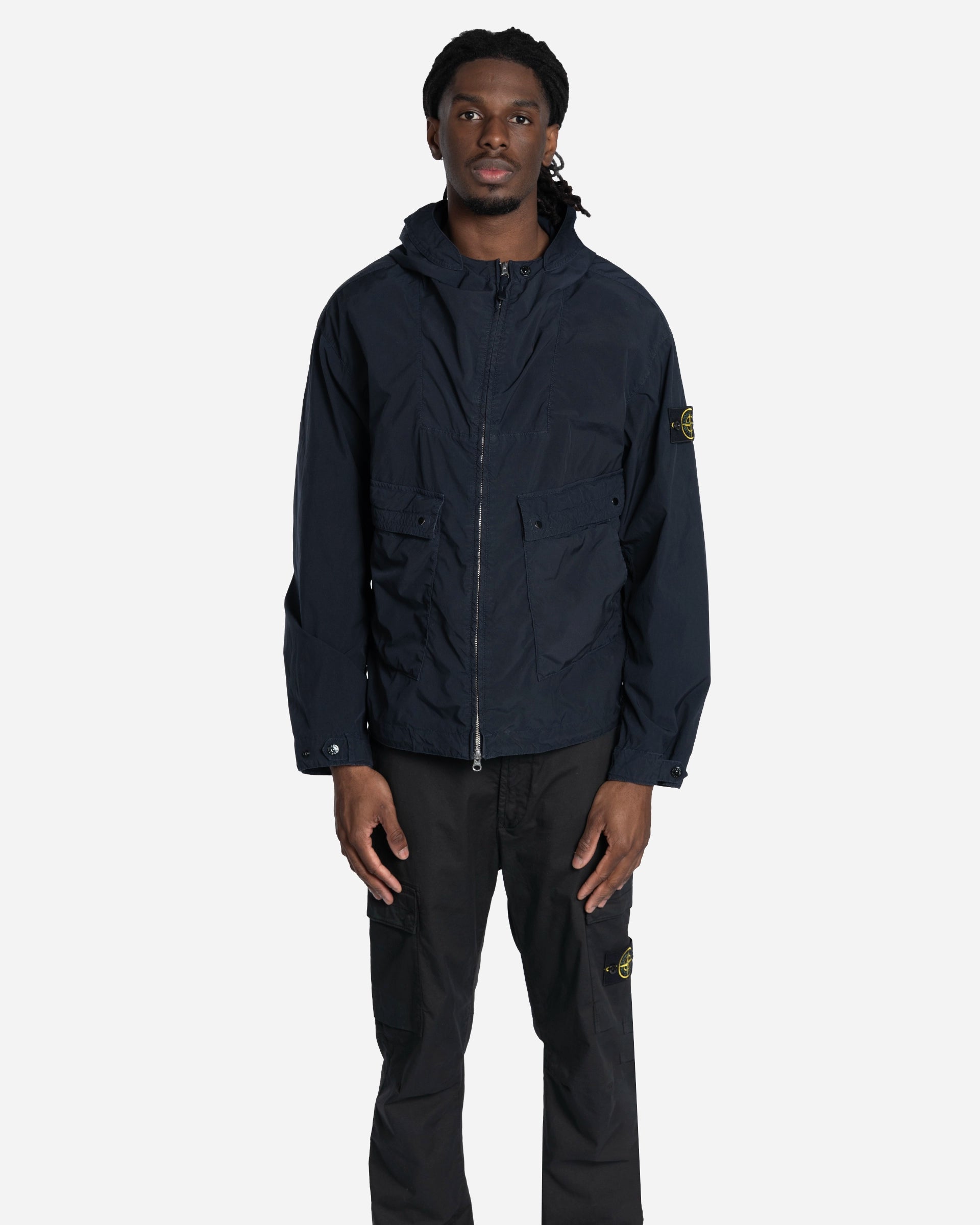 Veste Parka à Capuche Bleu Marine