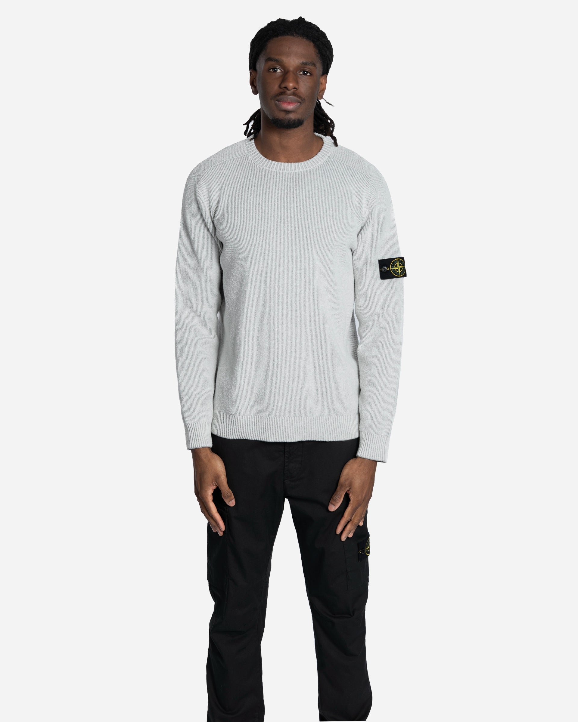 Pull Ras-du-Cou en maille Gris Perlé Melangé