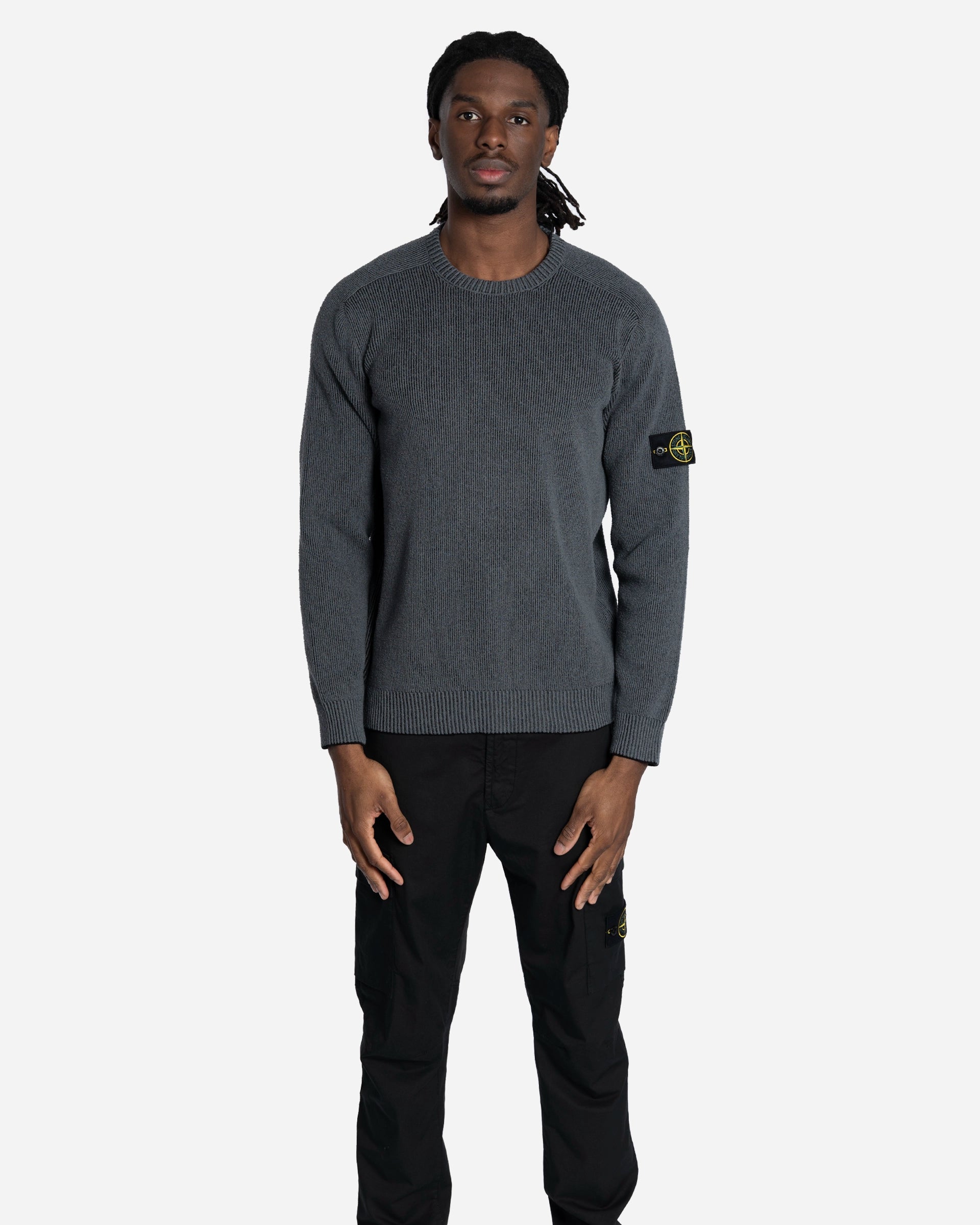 Pull Ras-du-Cou en Maille Gris Charbon Mélangé