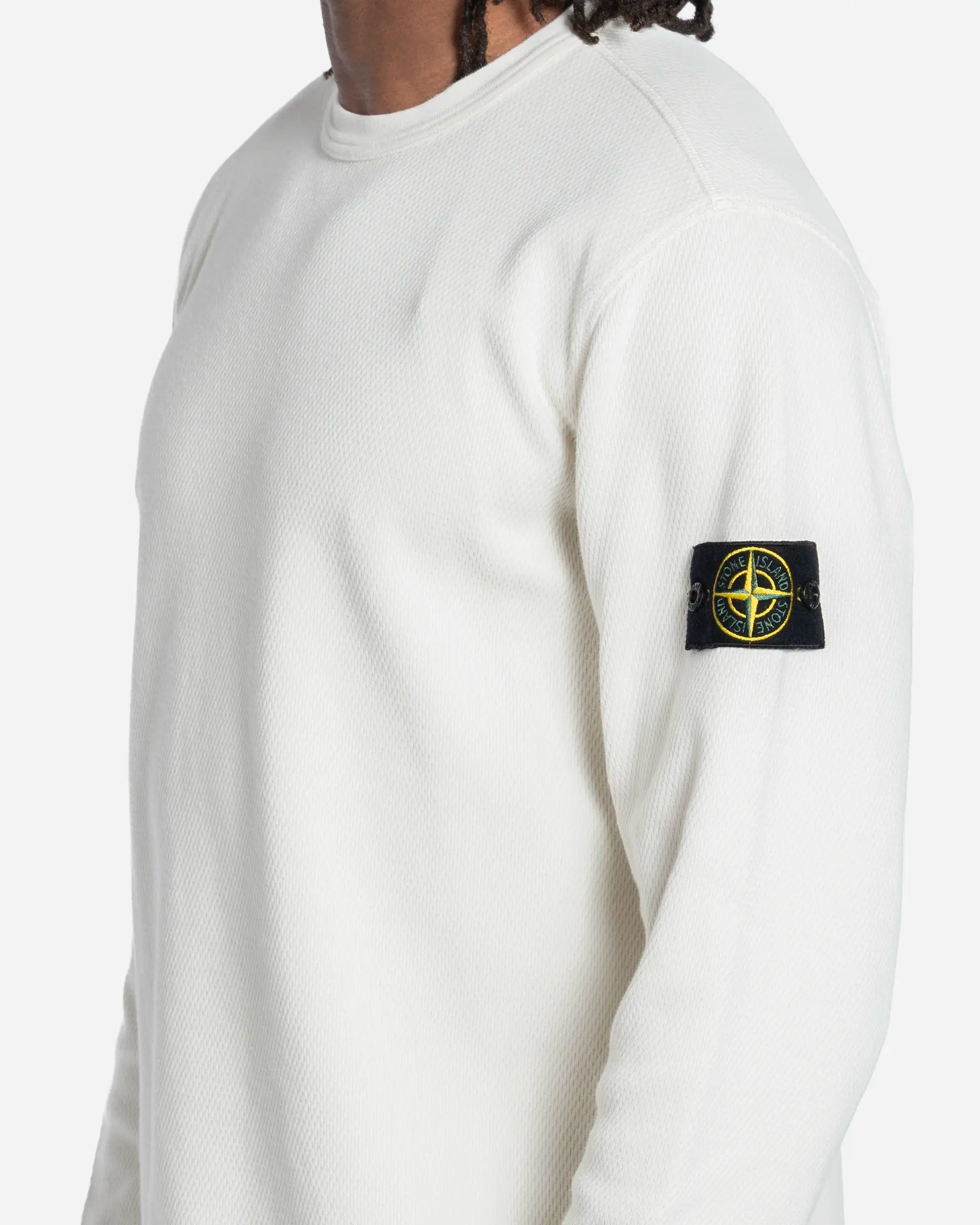 Sweatshirt Ras-du-Cou en Molleton de Coton Ivory