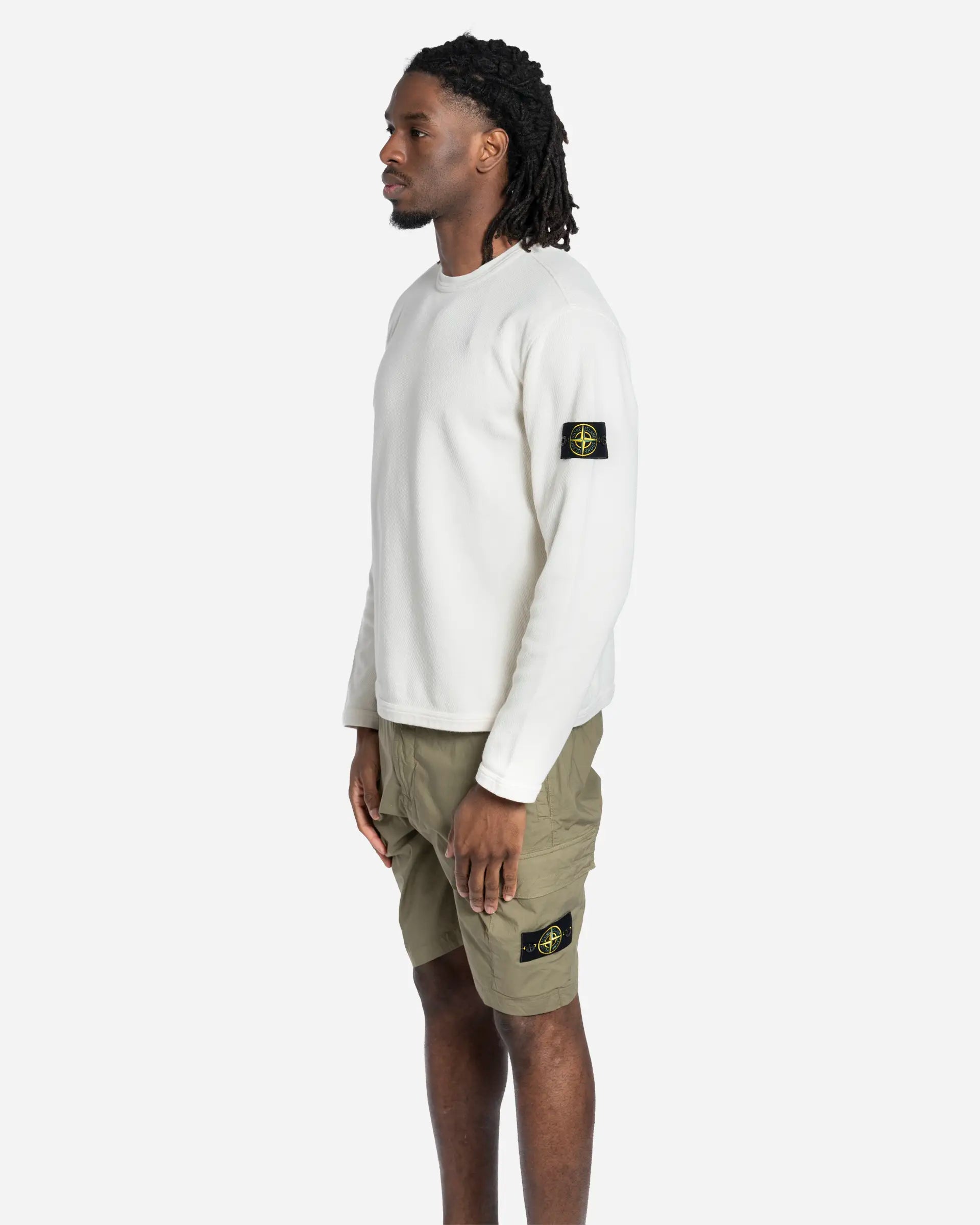 Sweatshirt Ras-du-Cou en Molleton de Coton Ivory