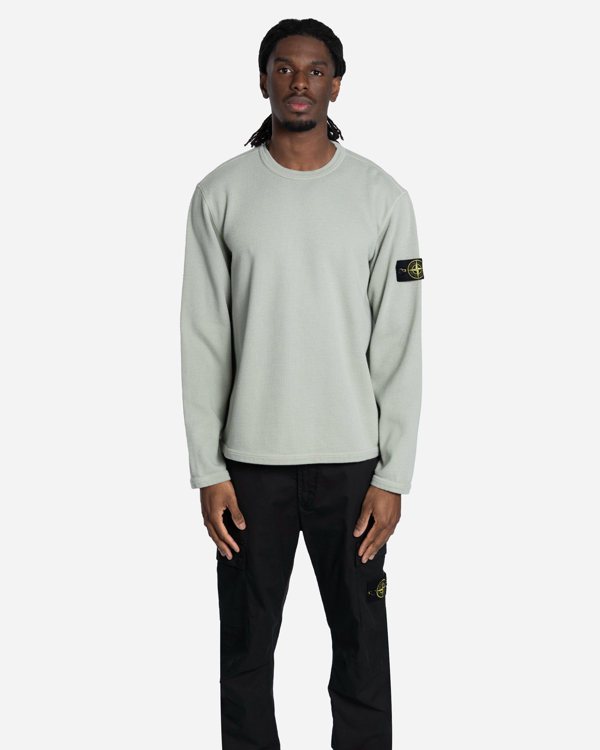 Sweatshirt Ras-du-Cou en Molleton Vert Sauge