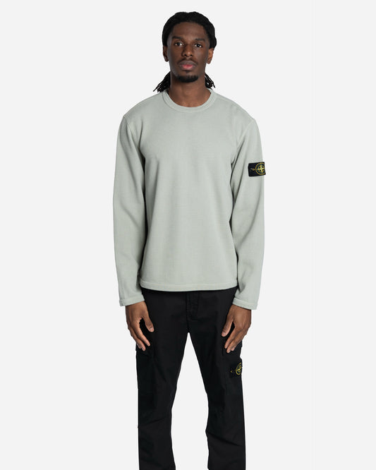 Sweatshirt Ras-du-Cou en Molleton Vert Sauge