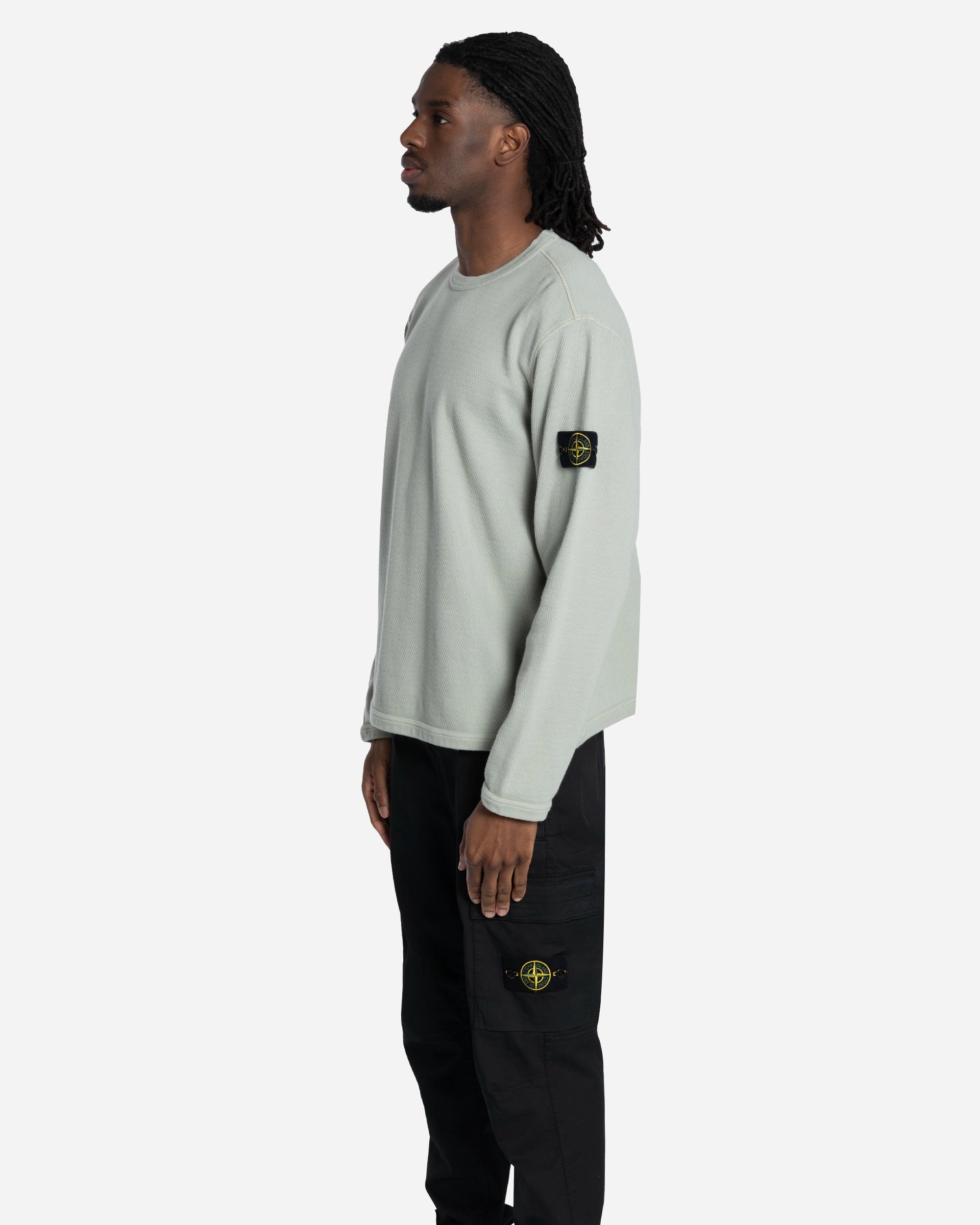 Sweatshirt Ras-du-Cou en Molleton Vert Sauge