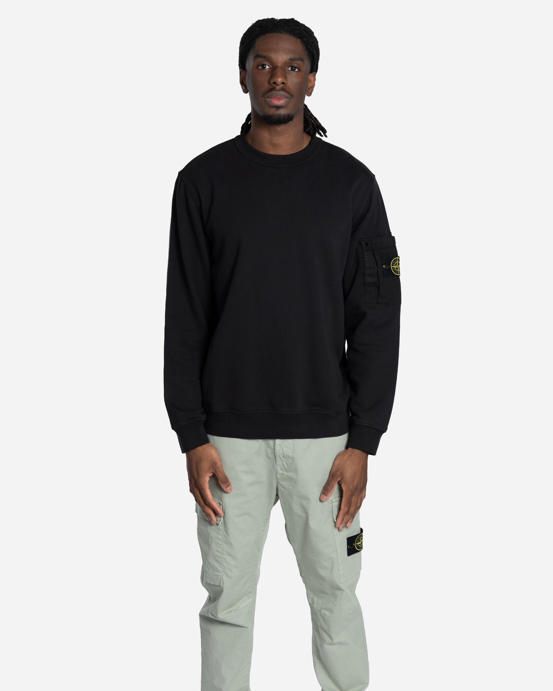 Sweatshirt Ras-du-Cou en Molleton de Coton Noir