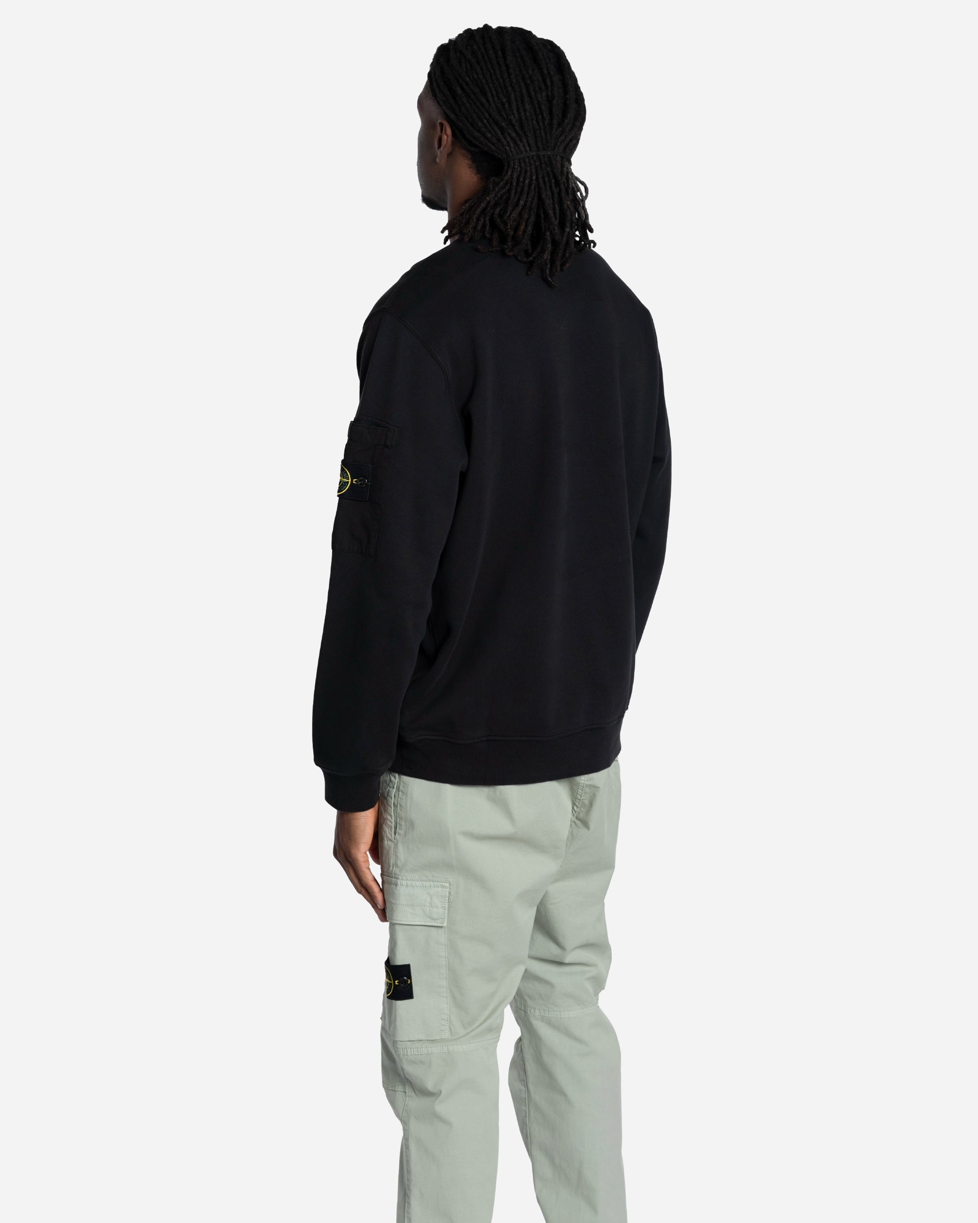 Sweatshirt Ras-du-Cou en Molleton de Coton Noir