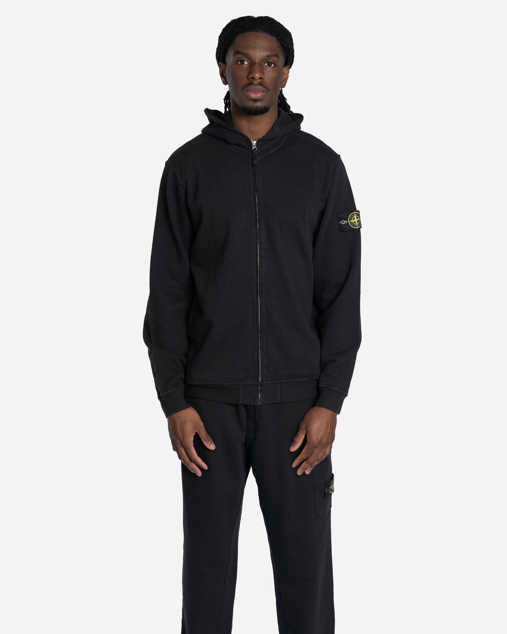 Sweatshirt Zippé à Capuche Noir