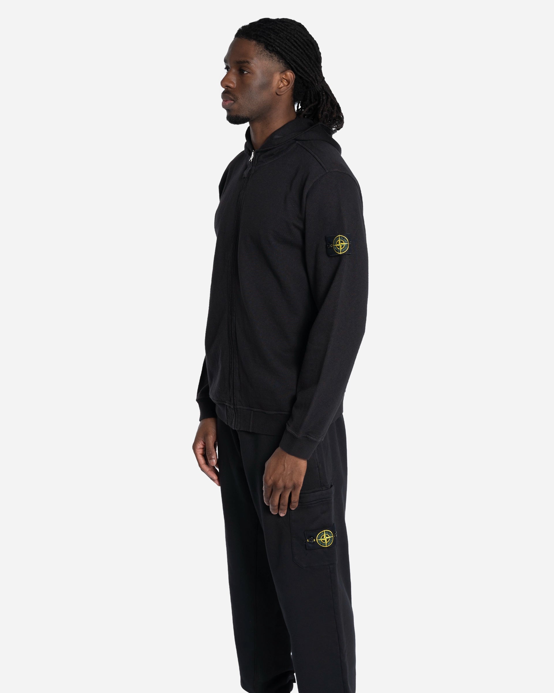 Sweatshirt Zippé à Capuche Noir