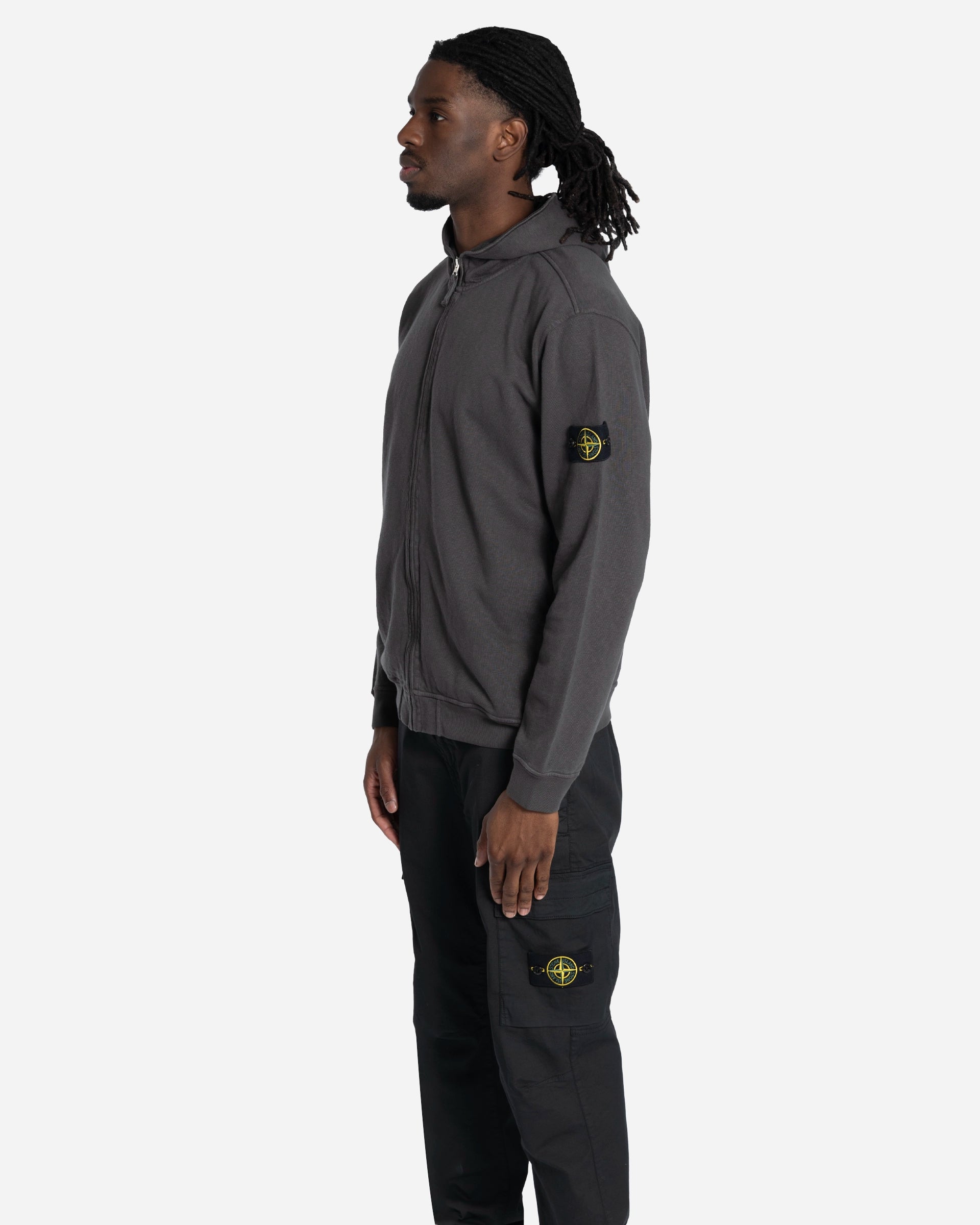 Sweatshirt Zippé à Capuche Gris Charbon