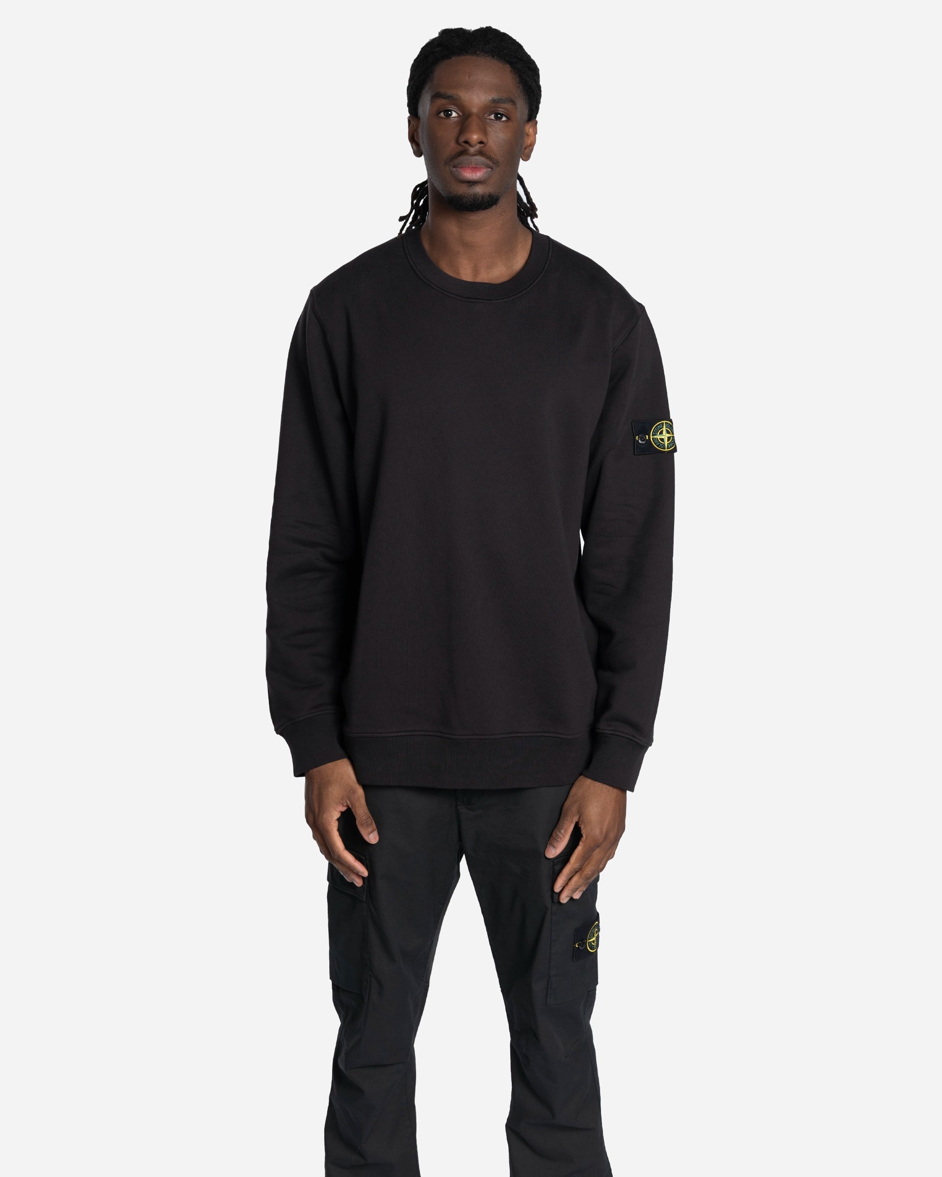 Sweatshirt à Col Rond Noir