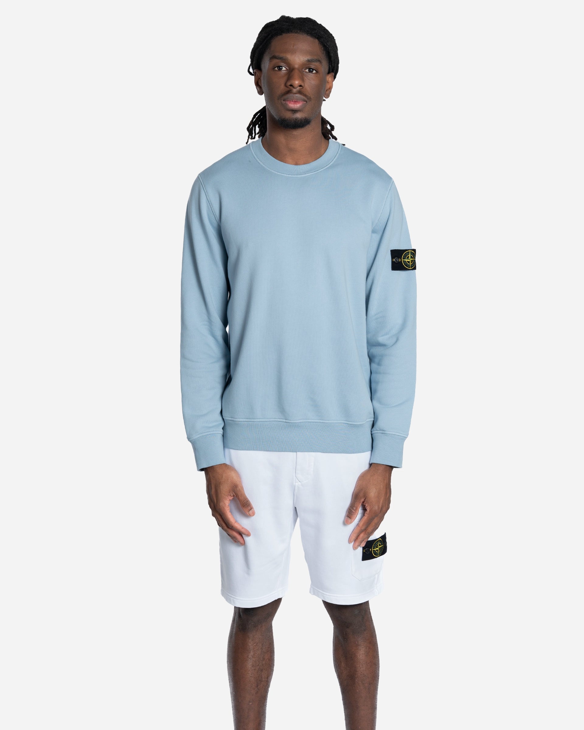 Sweatshirt Ras-du-Cou Bleu Poussière