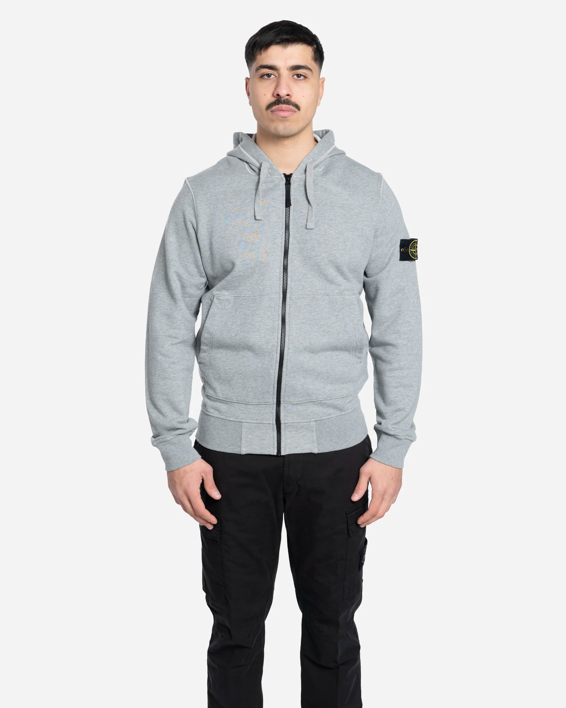 Melange Grey Zipped Hoodie