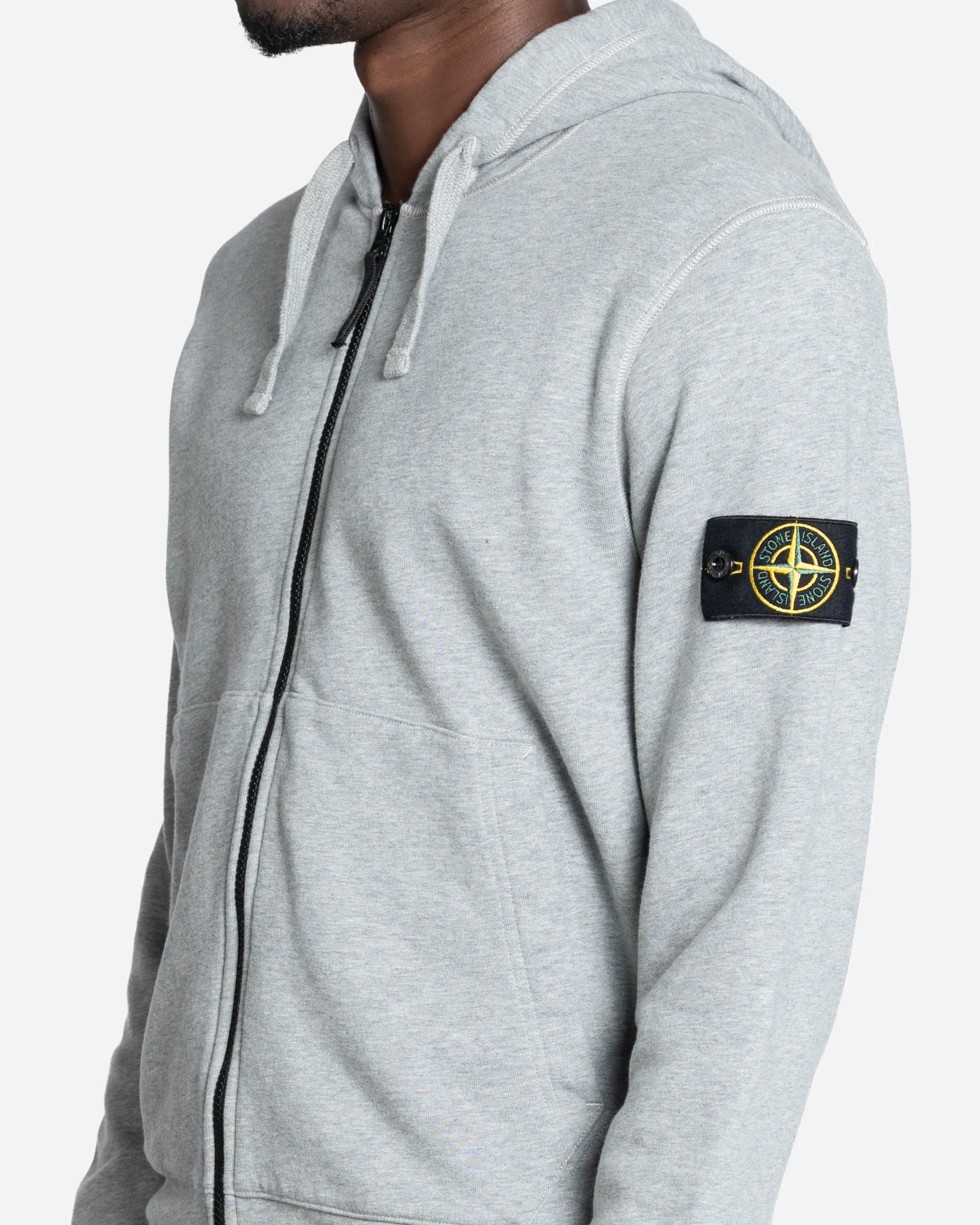 Sweat-Shirt Zippé à Capuche Melange Grey