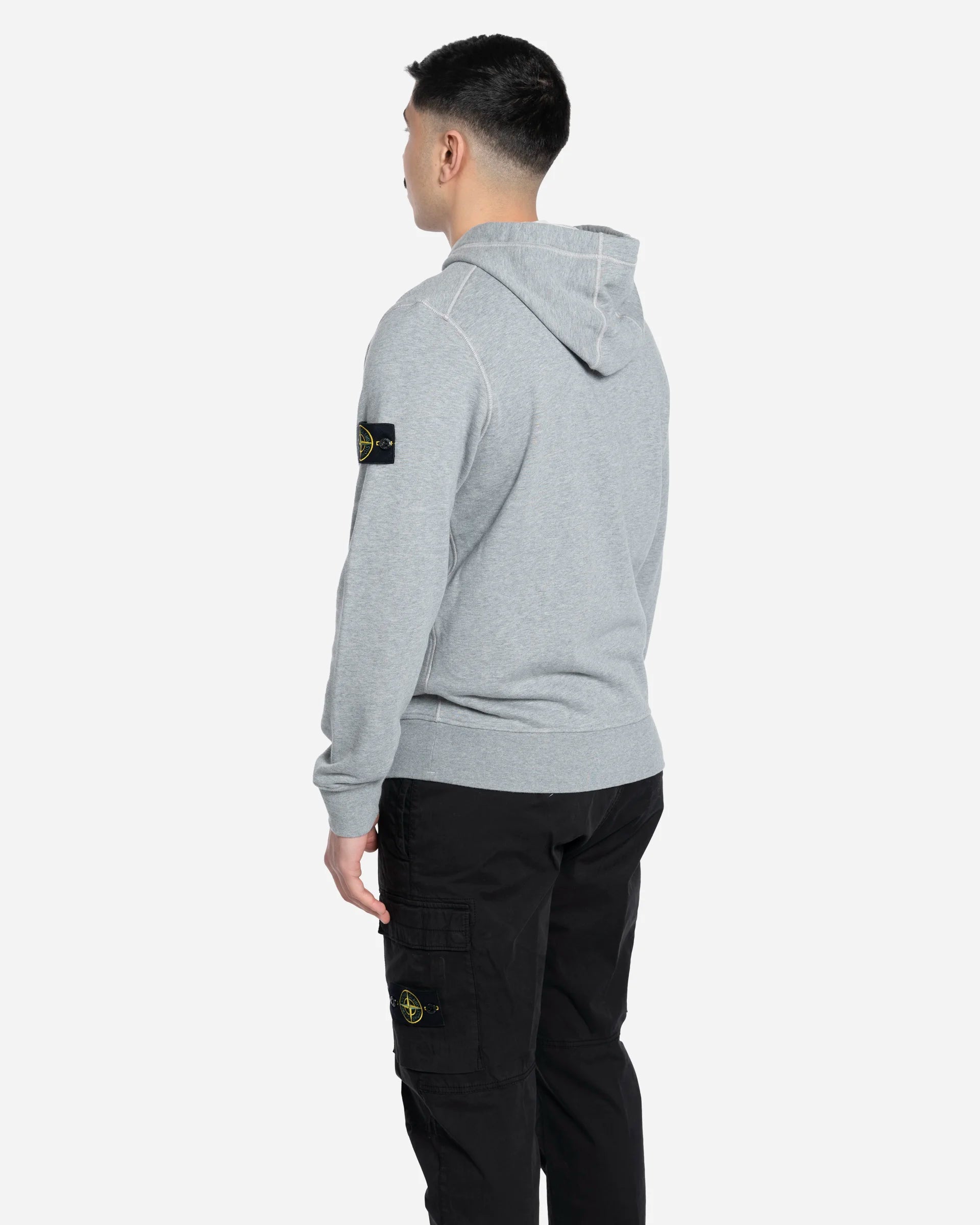 Melange Grey Zipped Hoodie
