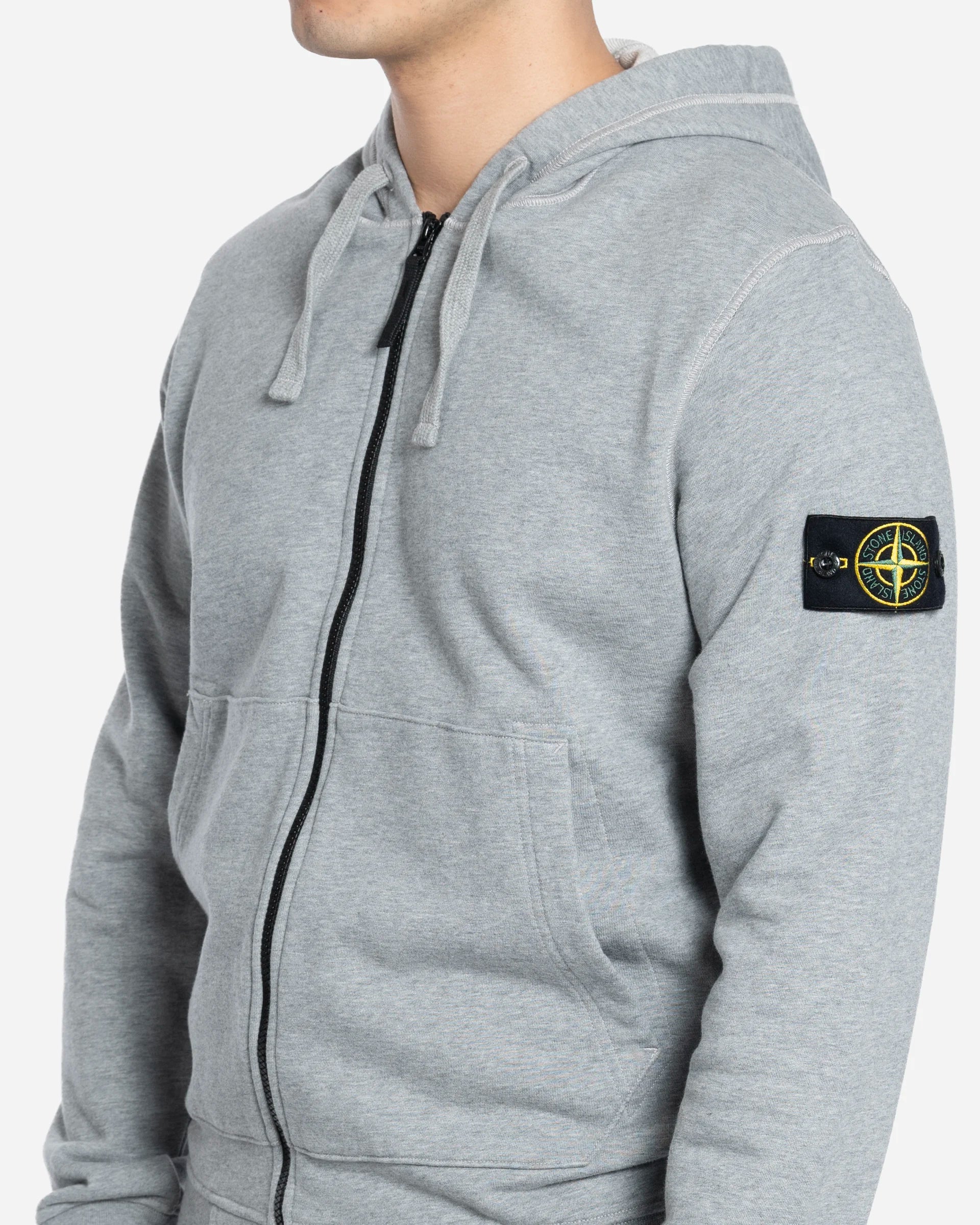 Melange Grey Zipped Hoodie