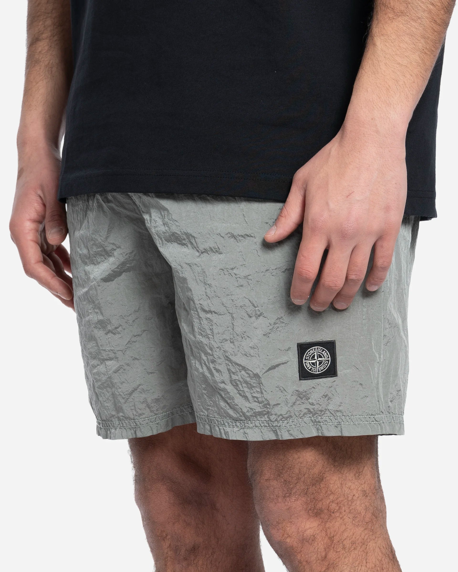 Pearl Grey Mid-Length Swim Shorts