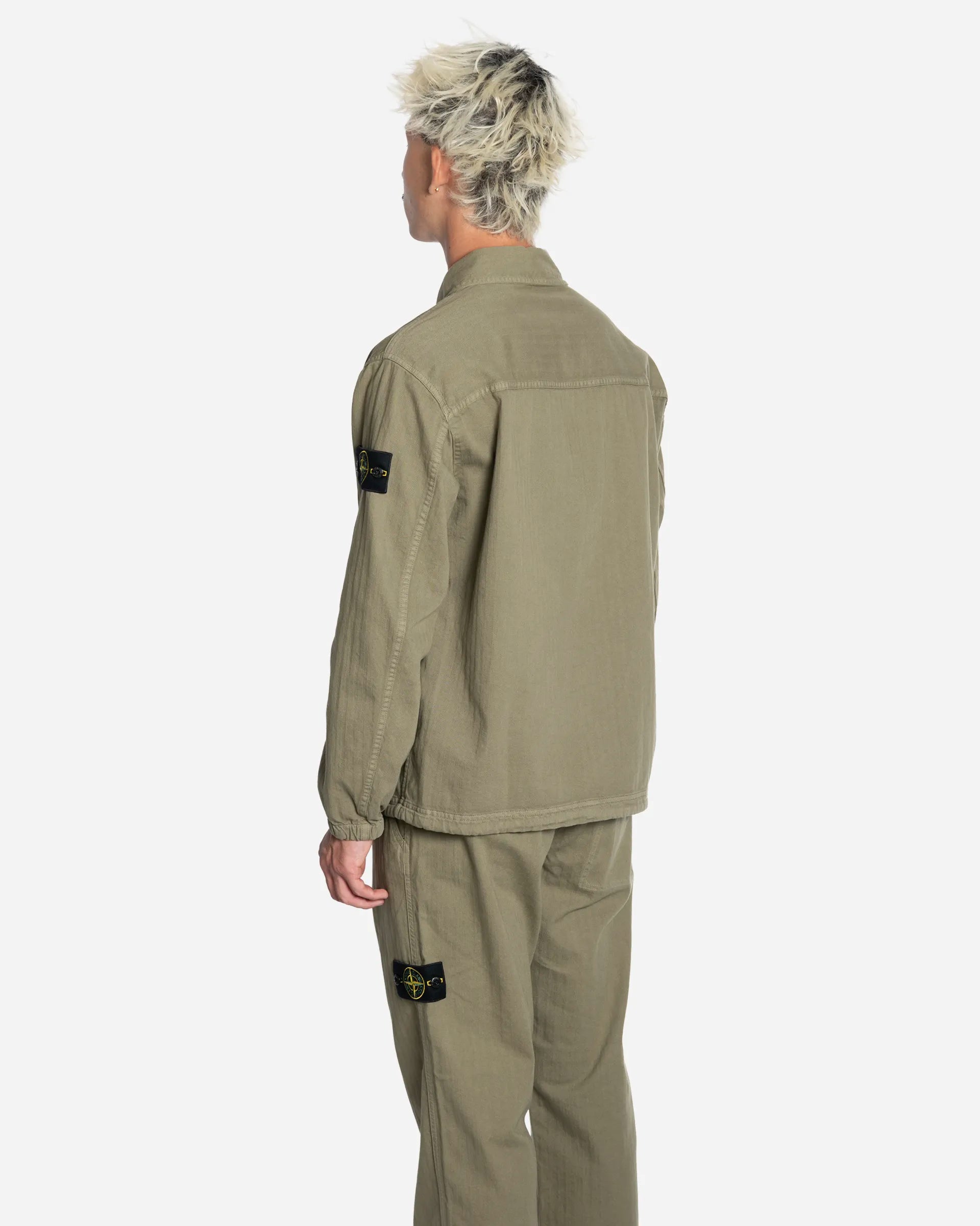 Surchemise en Coton à Chevrons Military Green