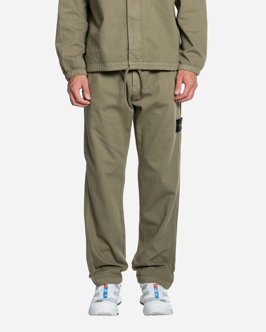 Pantalon Chino en Coton à Chevrons Military Green