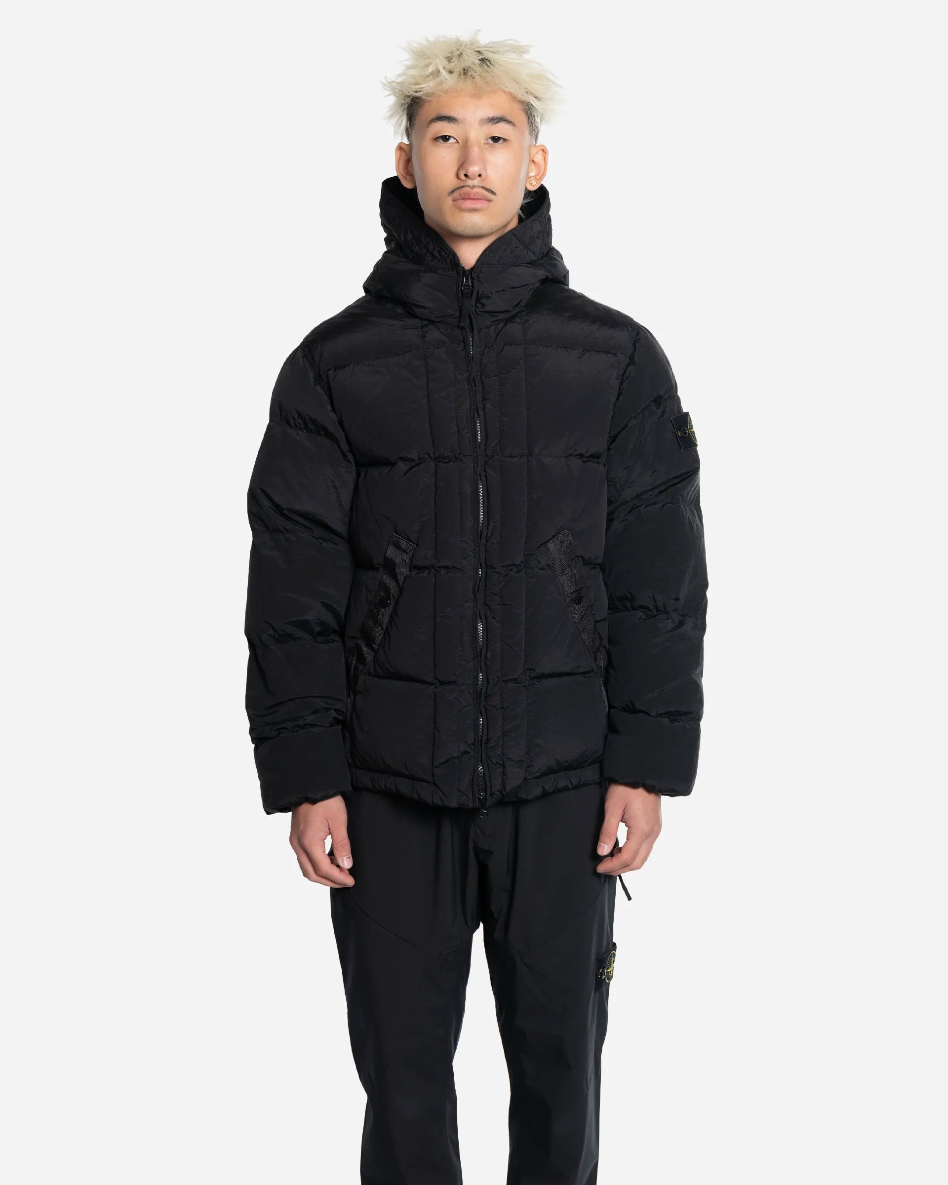 Doudoune à Capuche en Nylon Noir