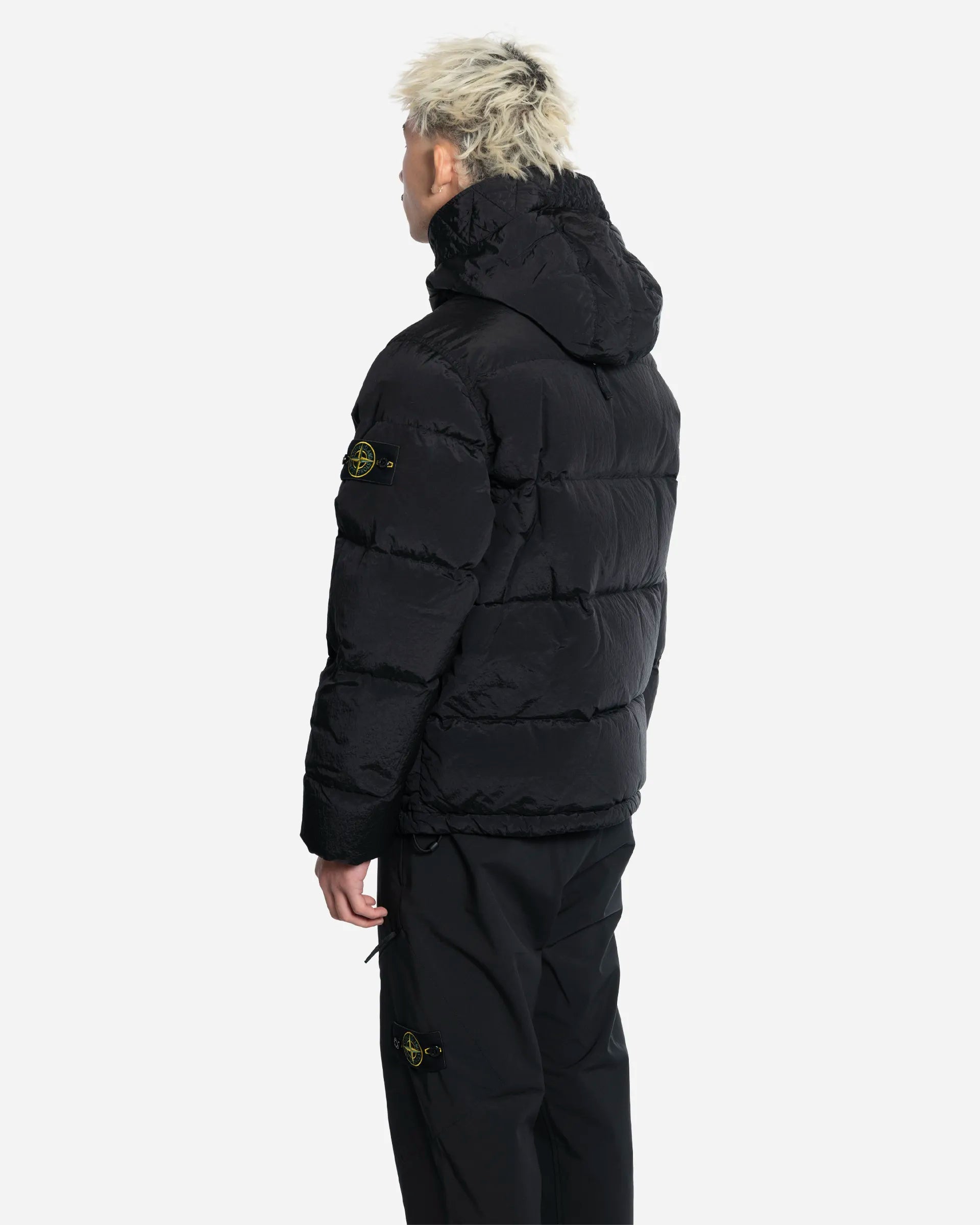 Doudoune à Capuche en Nylon Noir