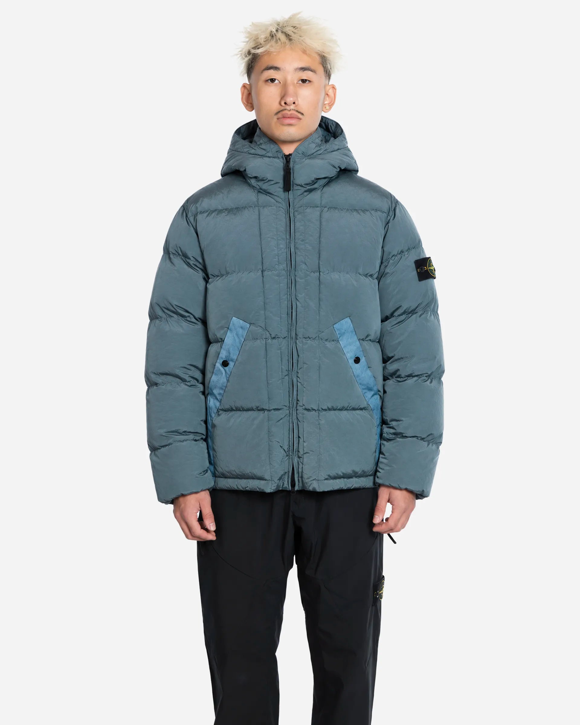 Doudoune à Capuche en Nylon Ash Grey
