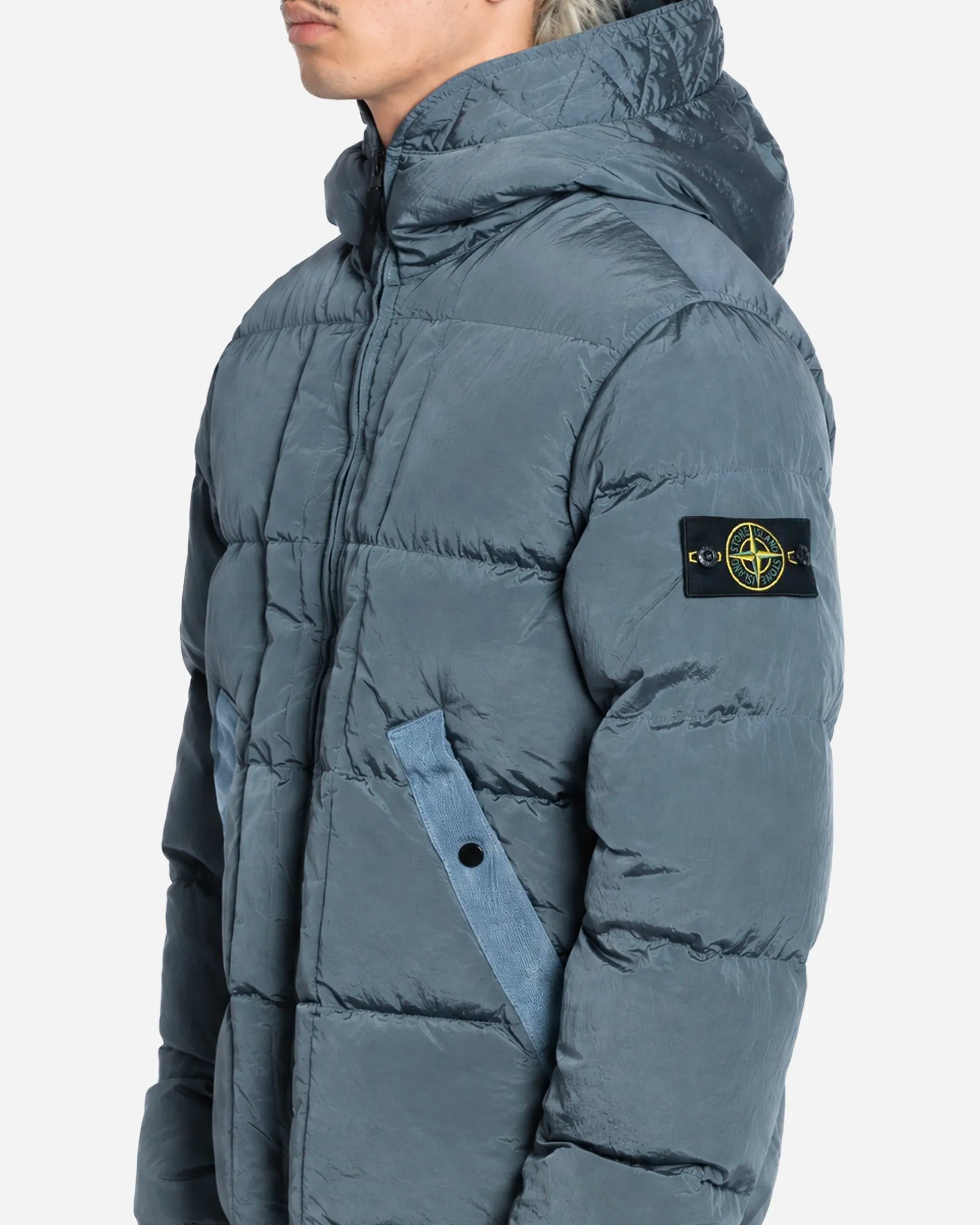 Doudoune à Capuche en Nylon Ash Grey