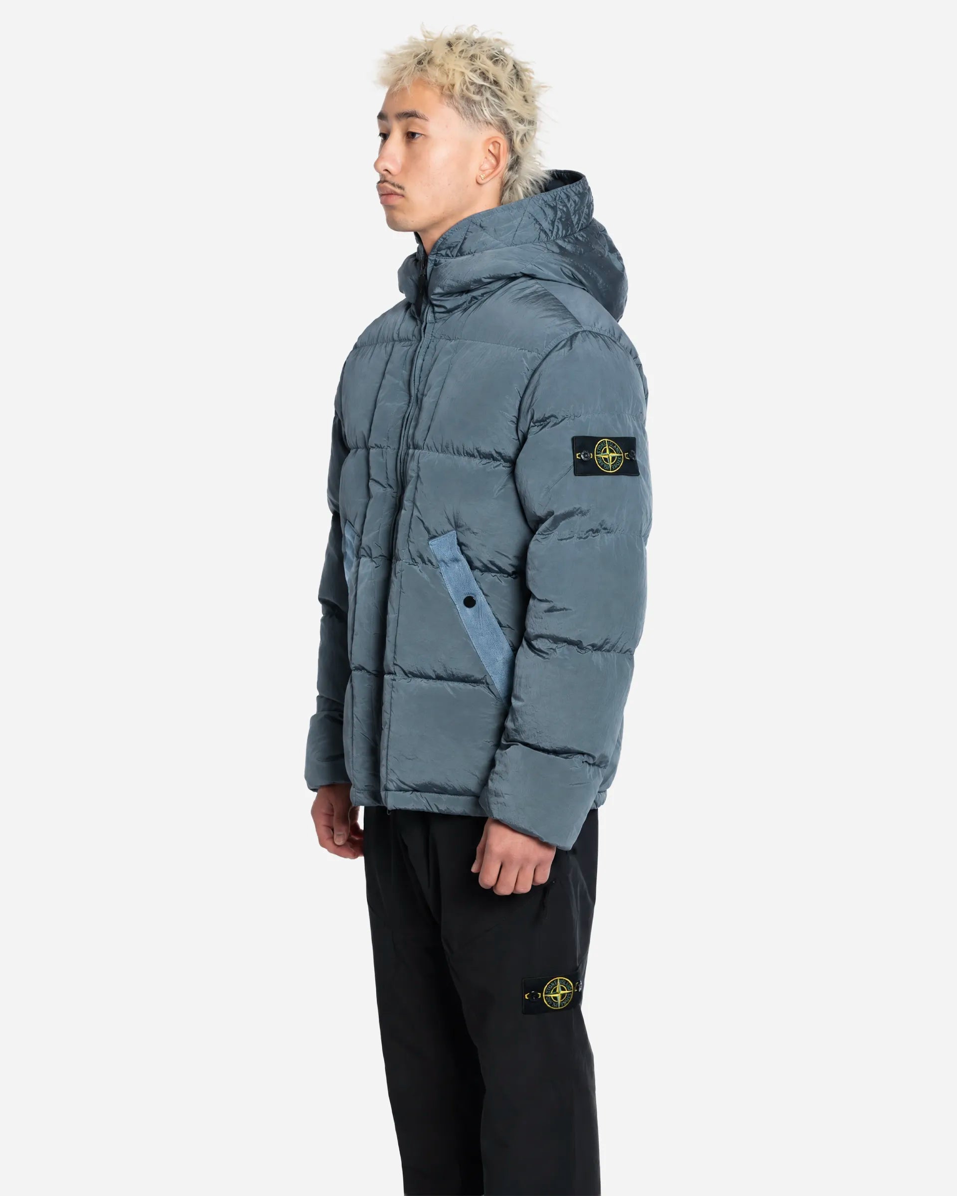 Doudoune à Capuche en Nylon Ash Grey
