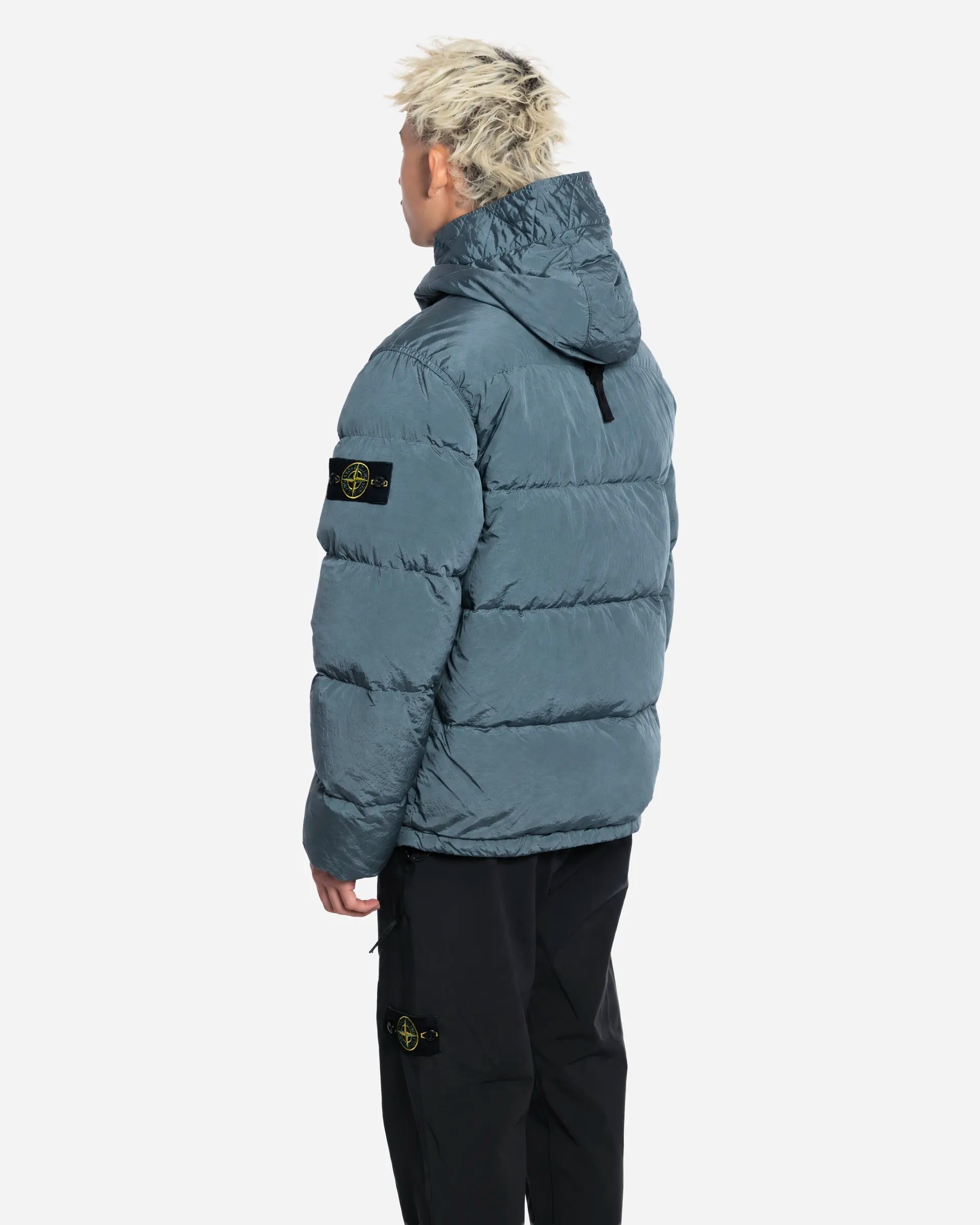 Doudoune à Capuche en Nylon Ash Grey