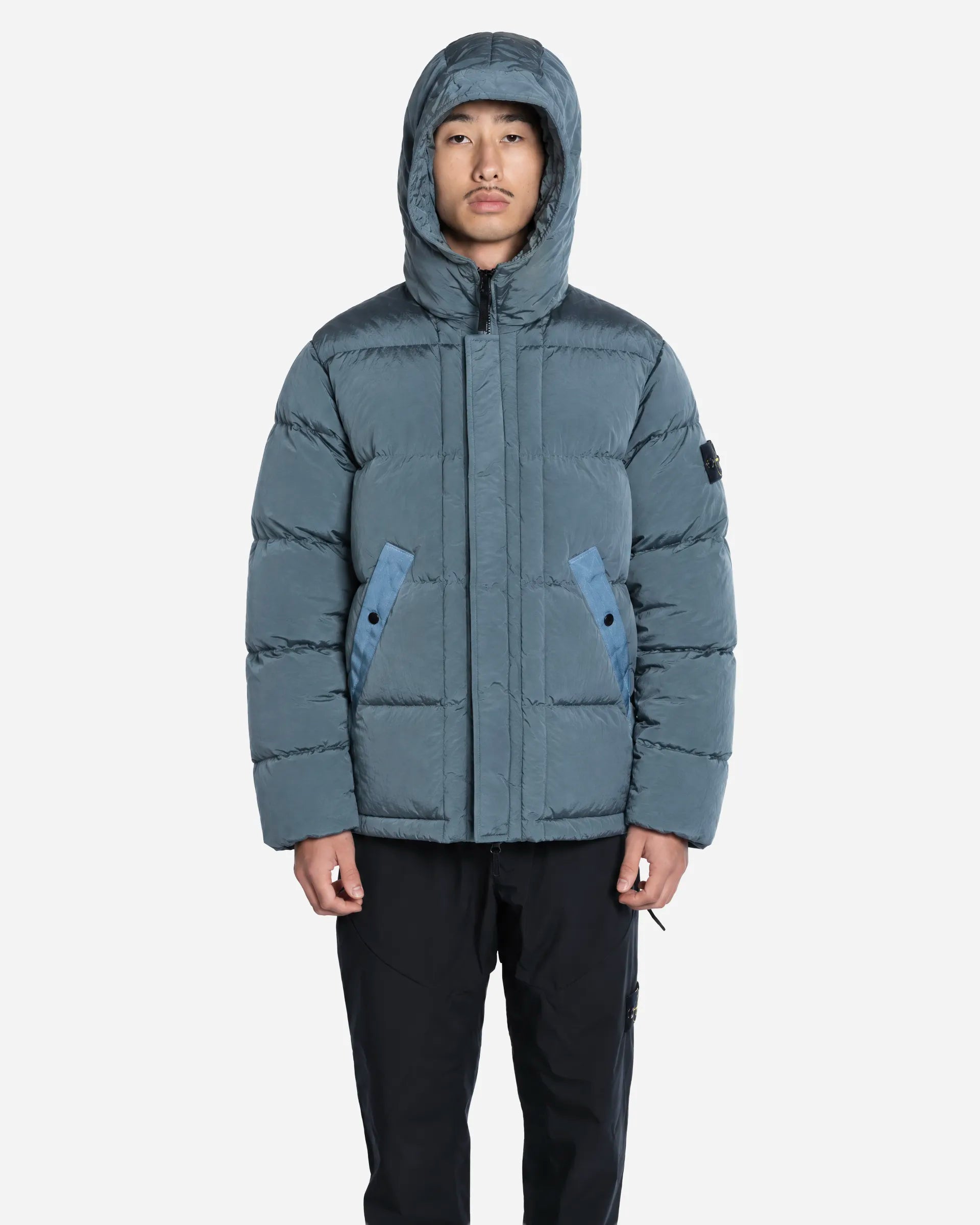 Doudoune à Capuche en Nylon Ash Grey