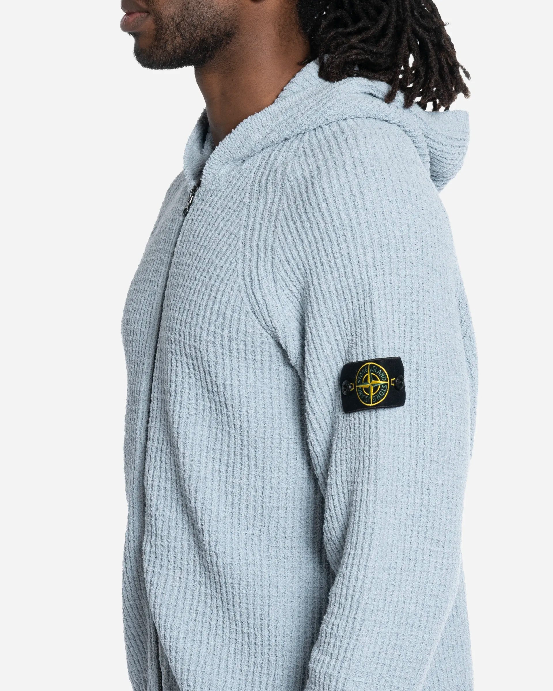 Pull Zippé à Capuche en Maille Ash Grey