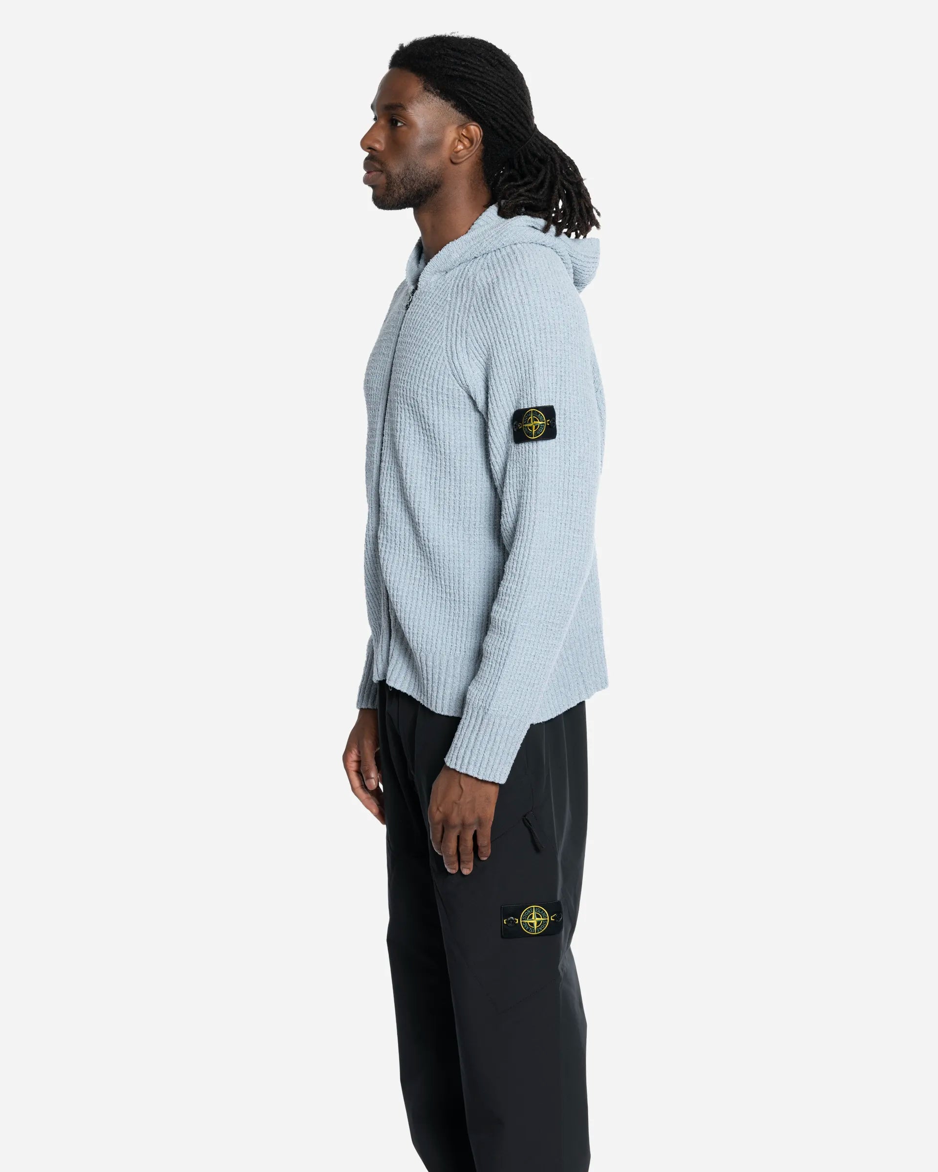 Pull Zippé à Capuche en Maille Ash Grey