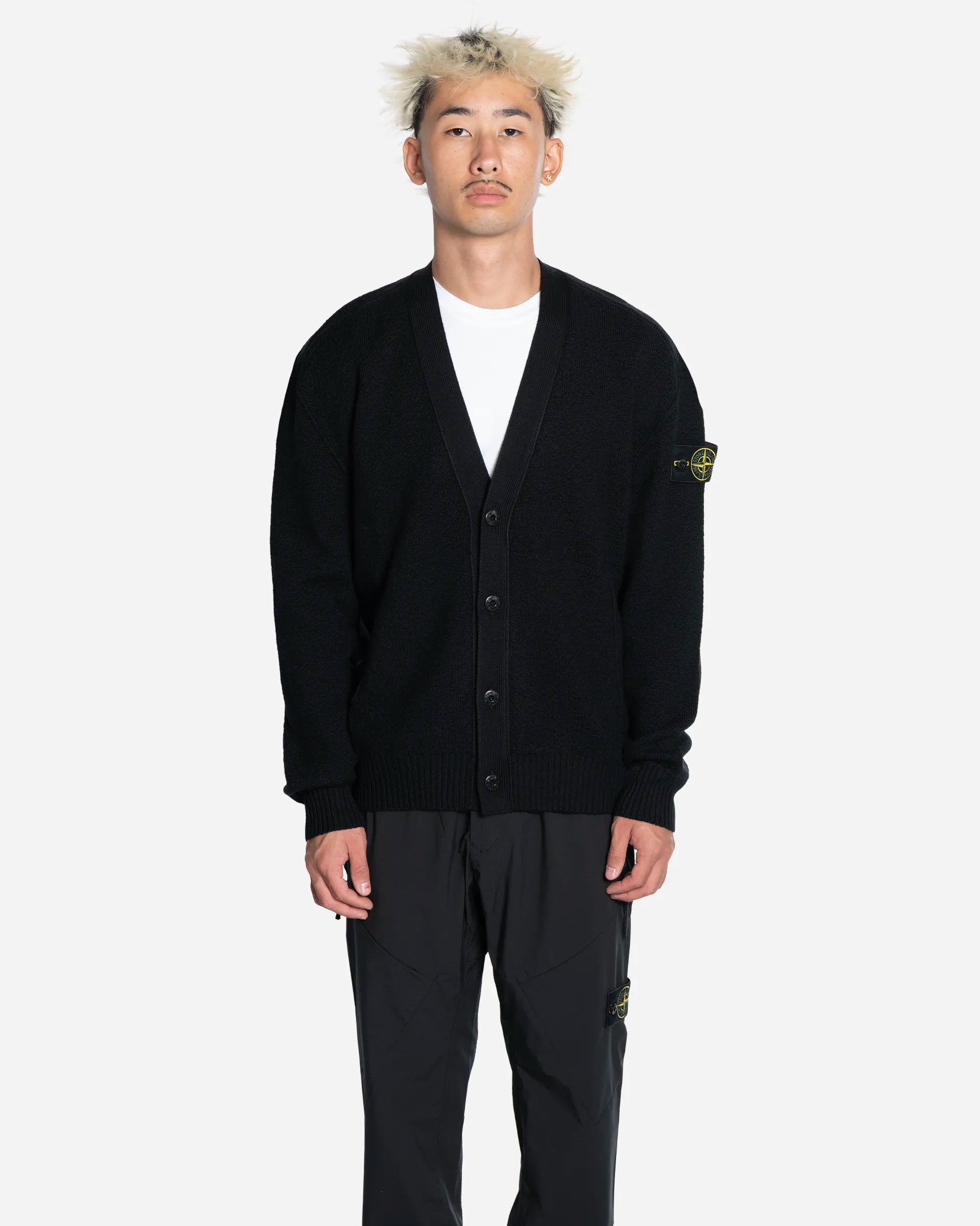 Cardigan en Laine à Col V Noir