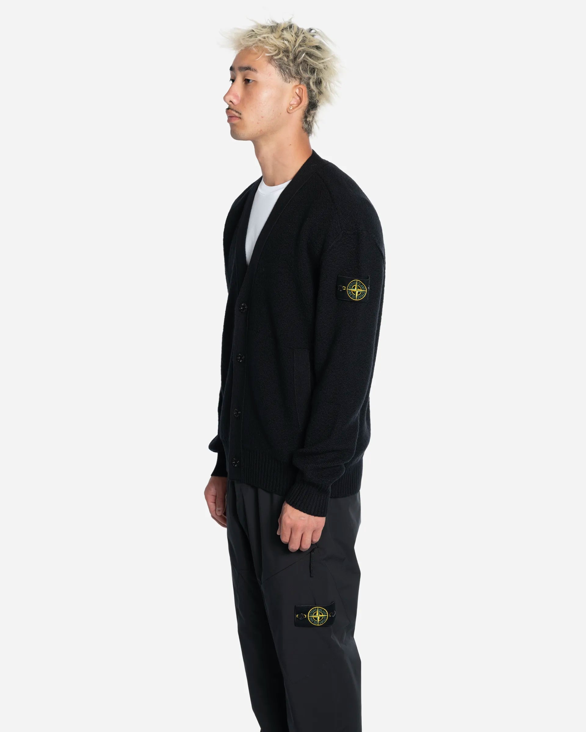 Cardigan en Laine à Col V Noir