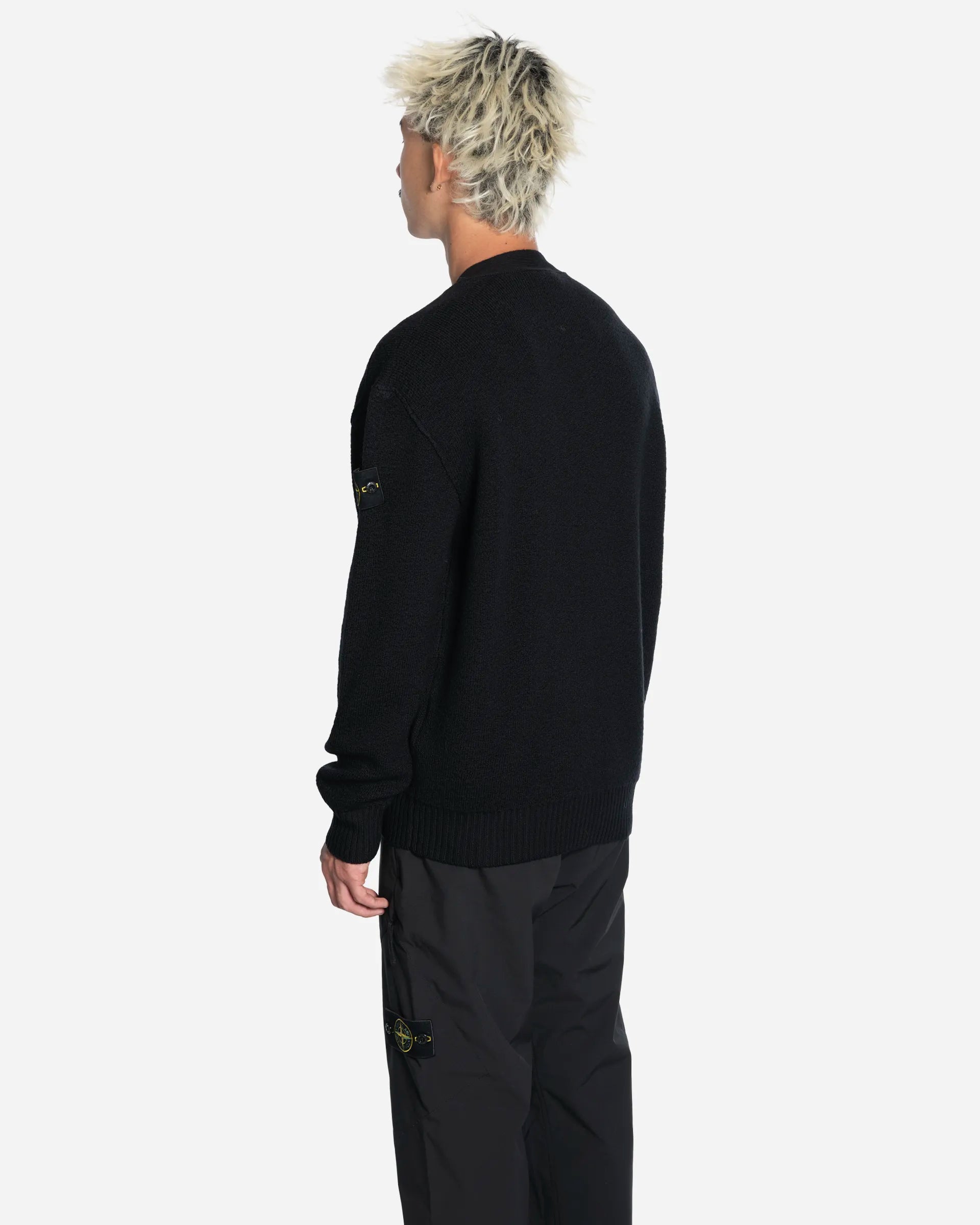 Cardigan en Laine à Col V Noir
