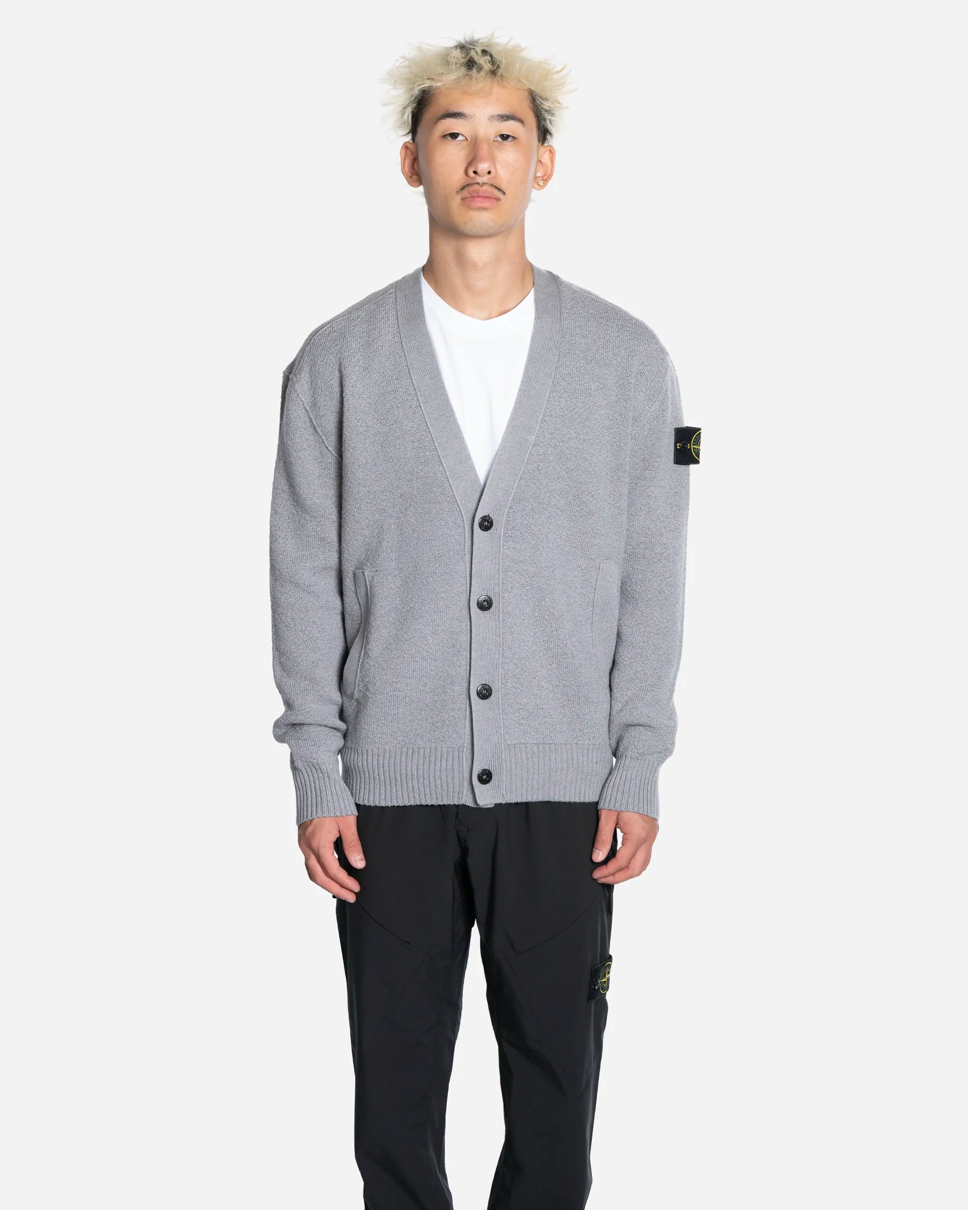 Cardigan en Laine à Col V Ash Grey