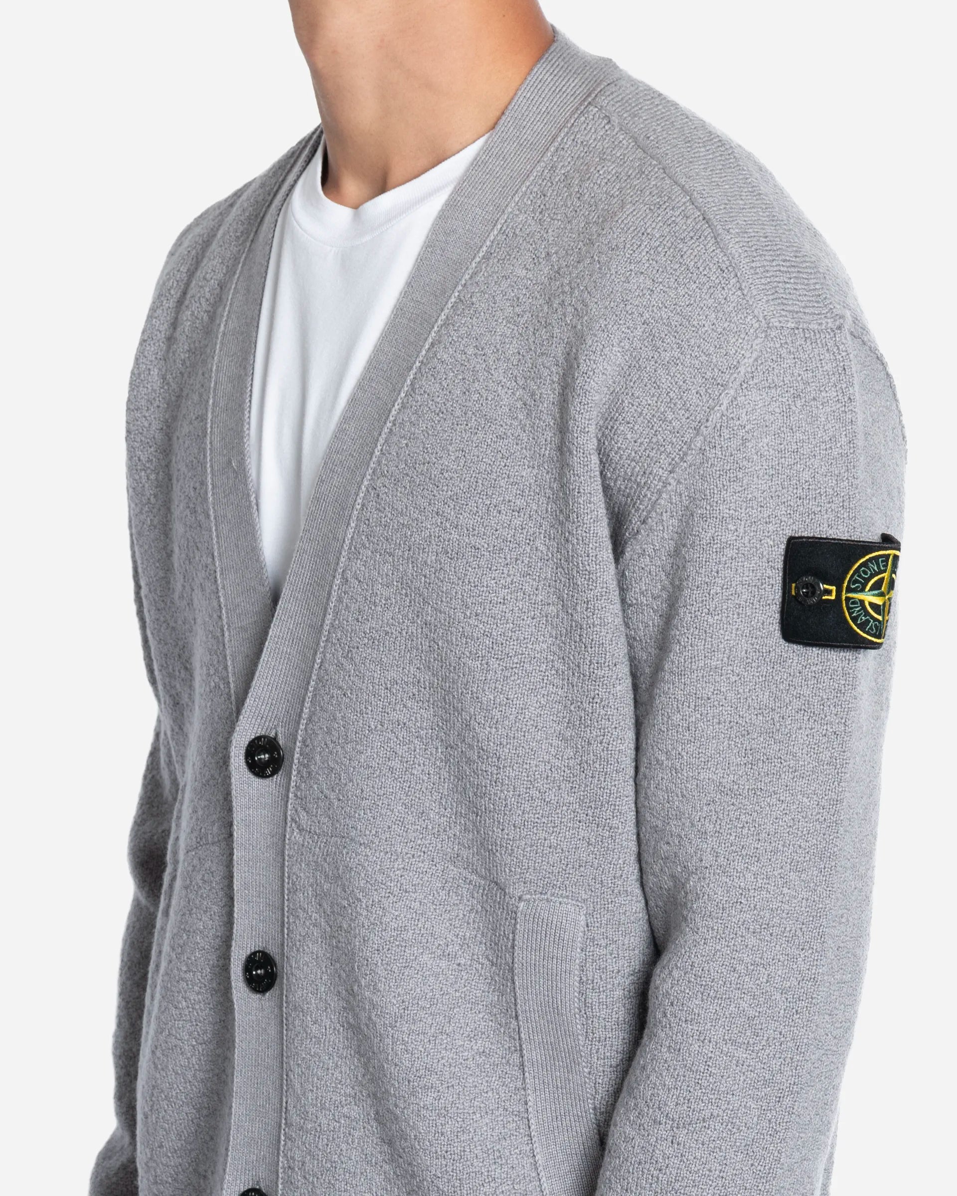 Cardigan en Laine à Col V Ash Grey