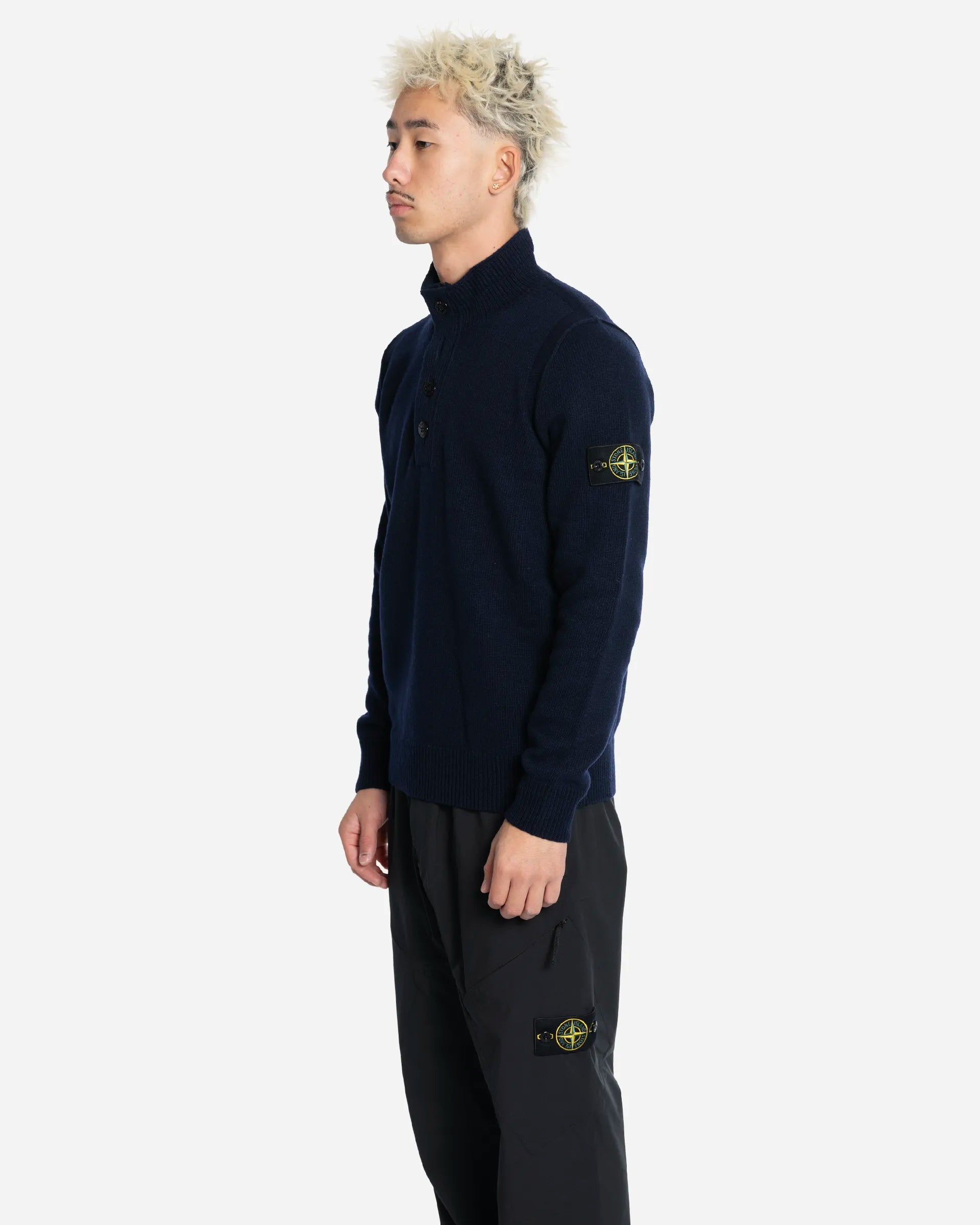 Pull à Glissière Courte Navy Blue
