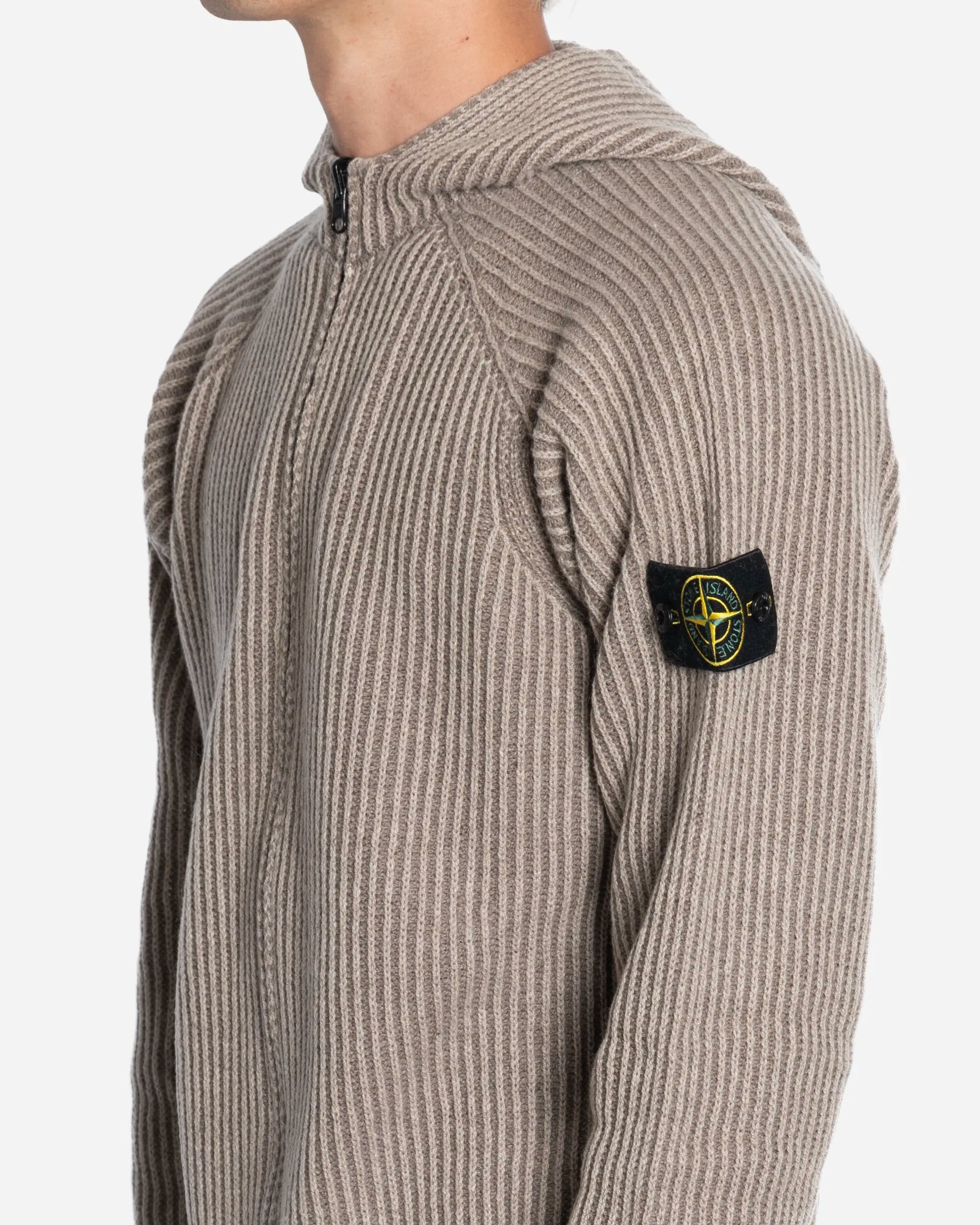 Pull à Capuche Zippé en Cachemire Vanisé Biscuit