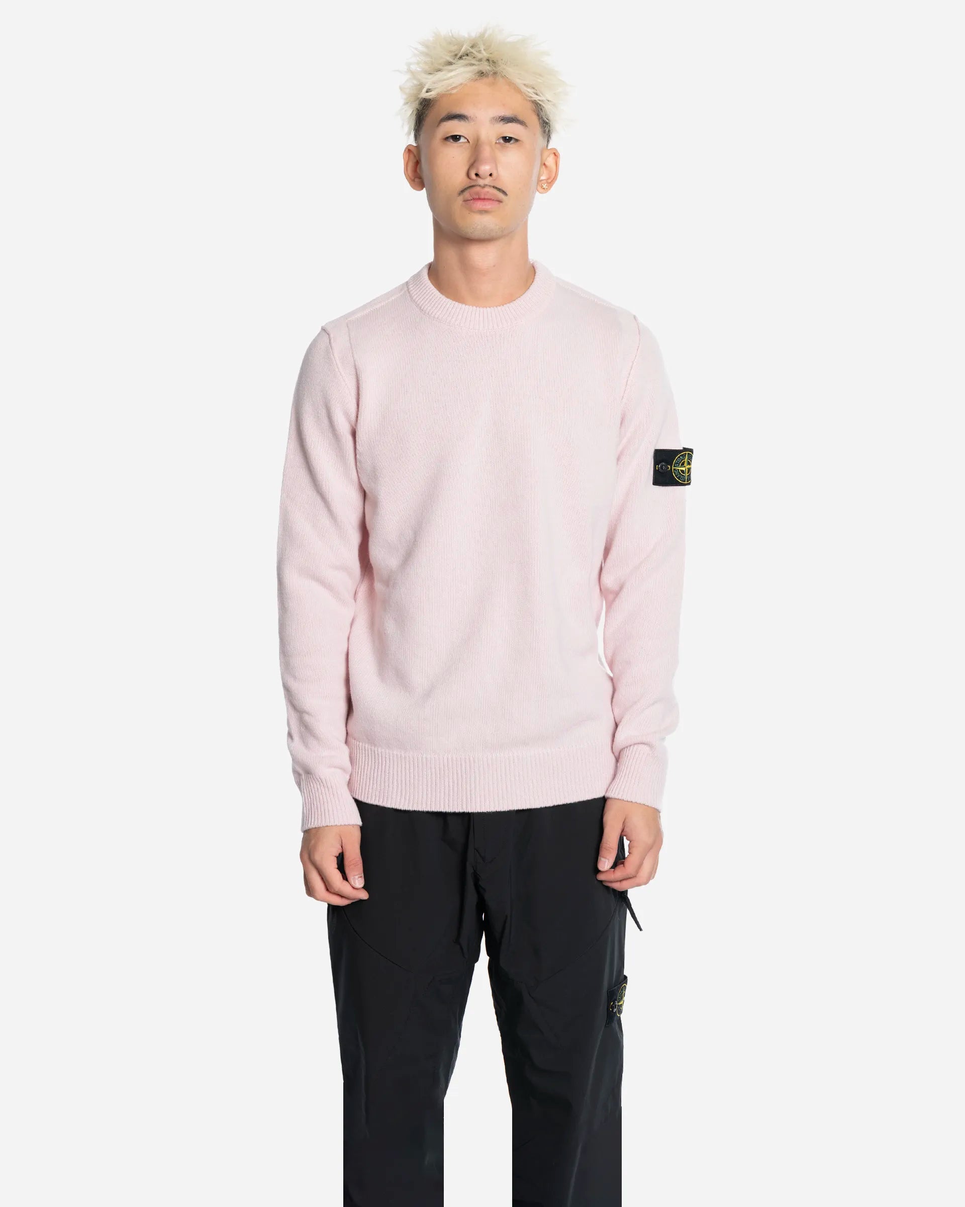 Pull Ras-du-Cou avec Bordures Côtelées Antique Rose