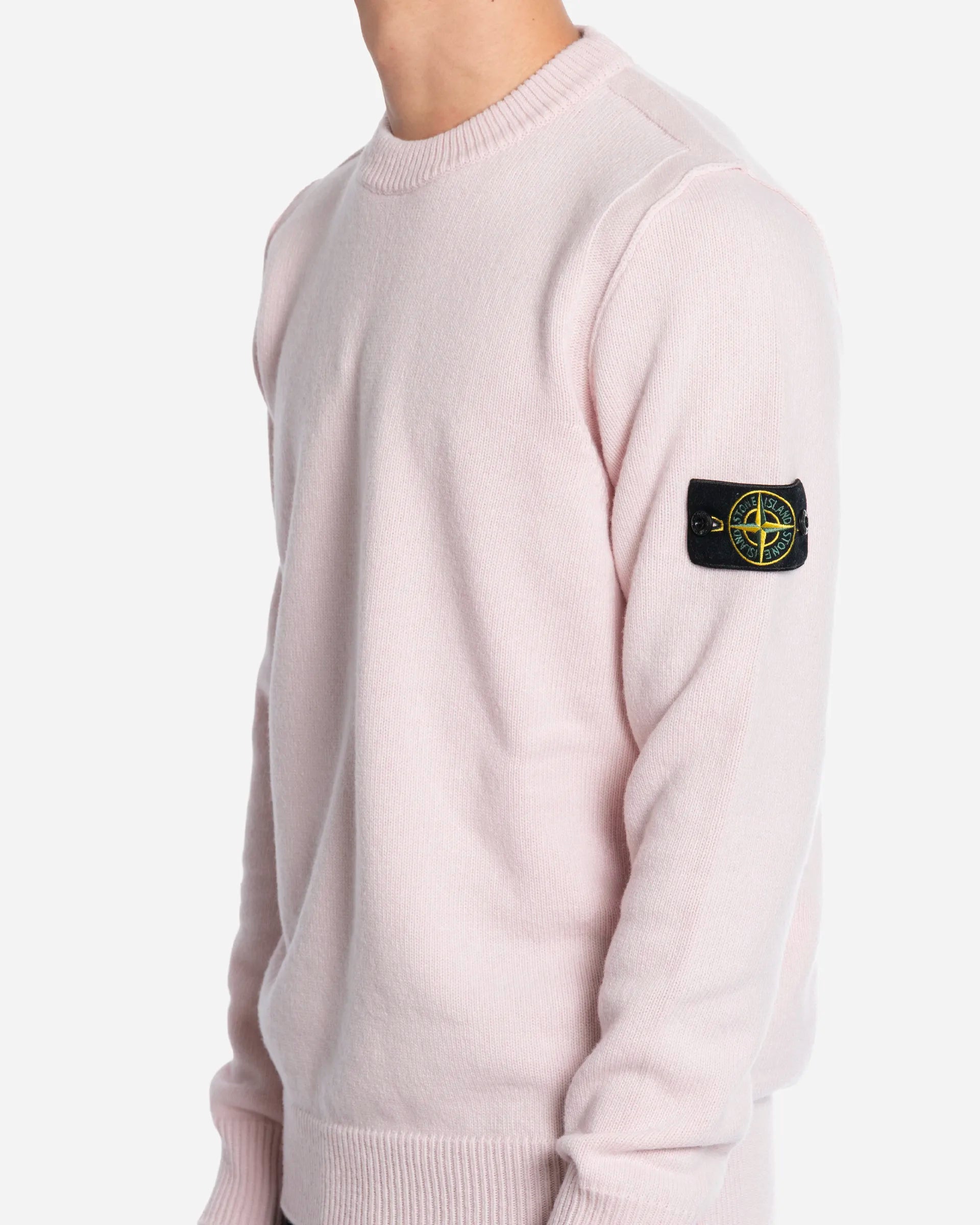 Pull Ras-du-Cou avec Bordures Côtelées Antique Rose