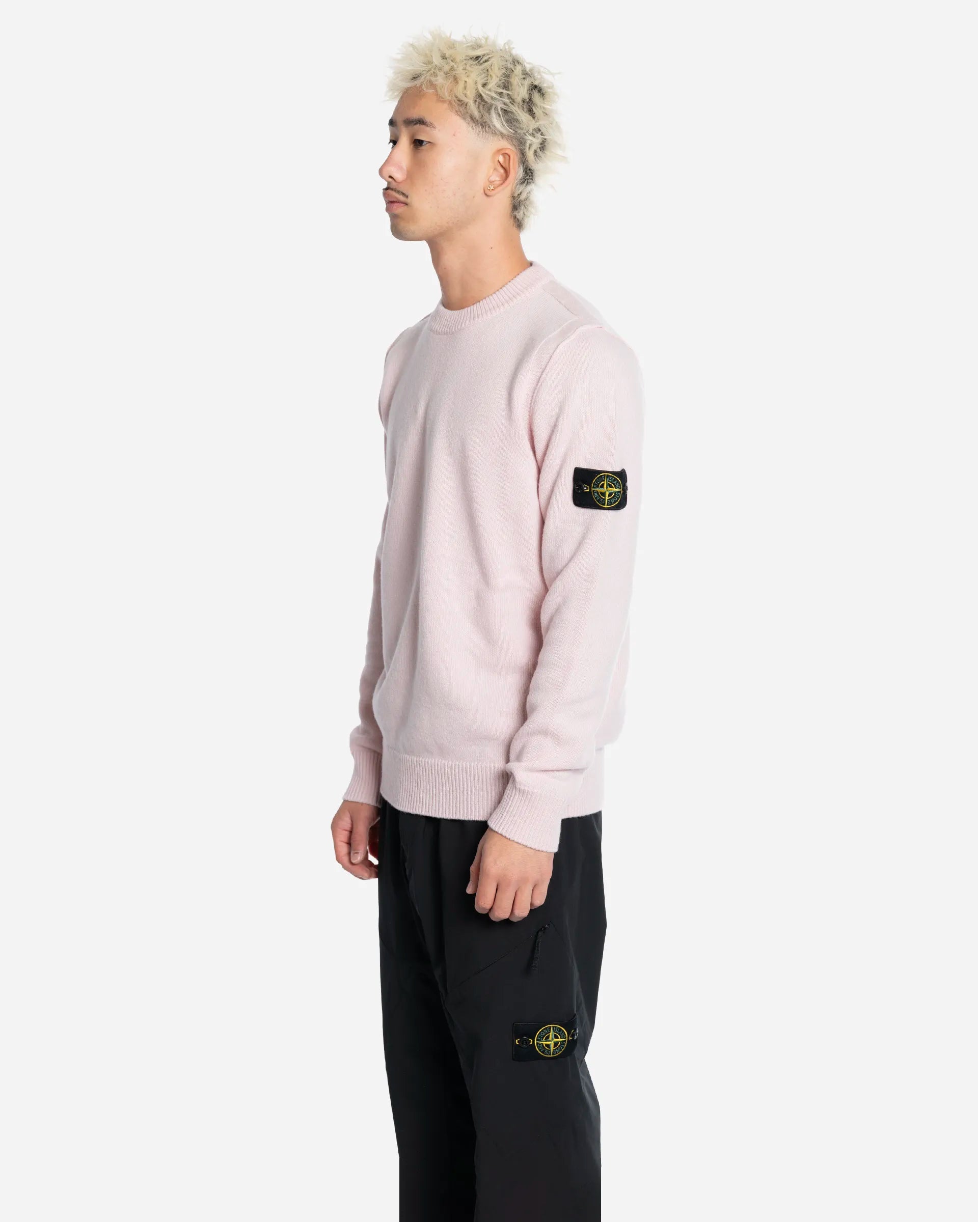 Pull Ras-du-Cou avec Bordures Côtelées Antique Rose