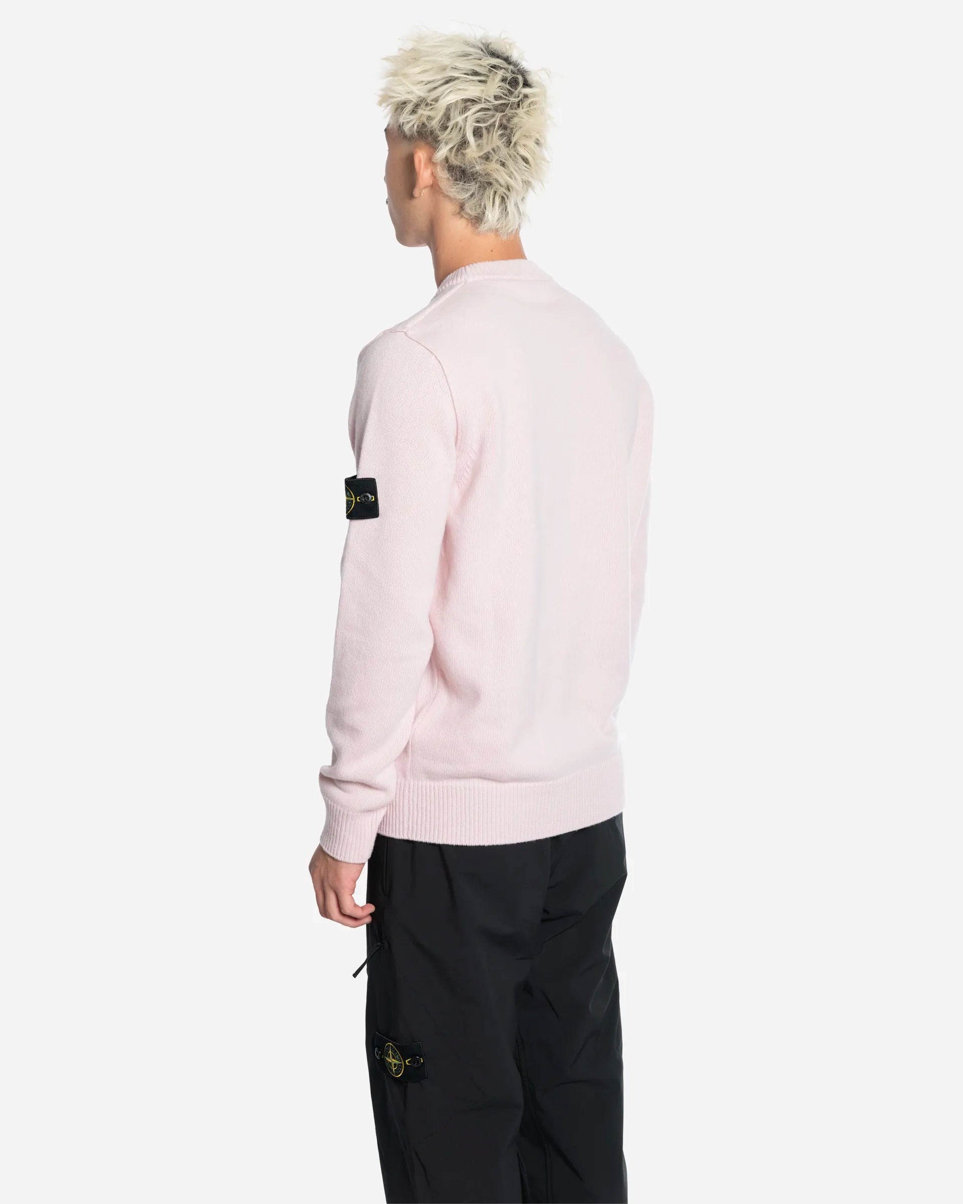 Pull Ras-du-Cou avec Bordures Côtelées Antique Rose