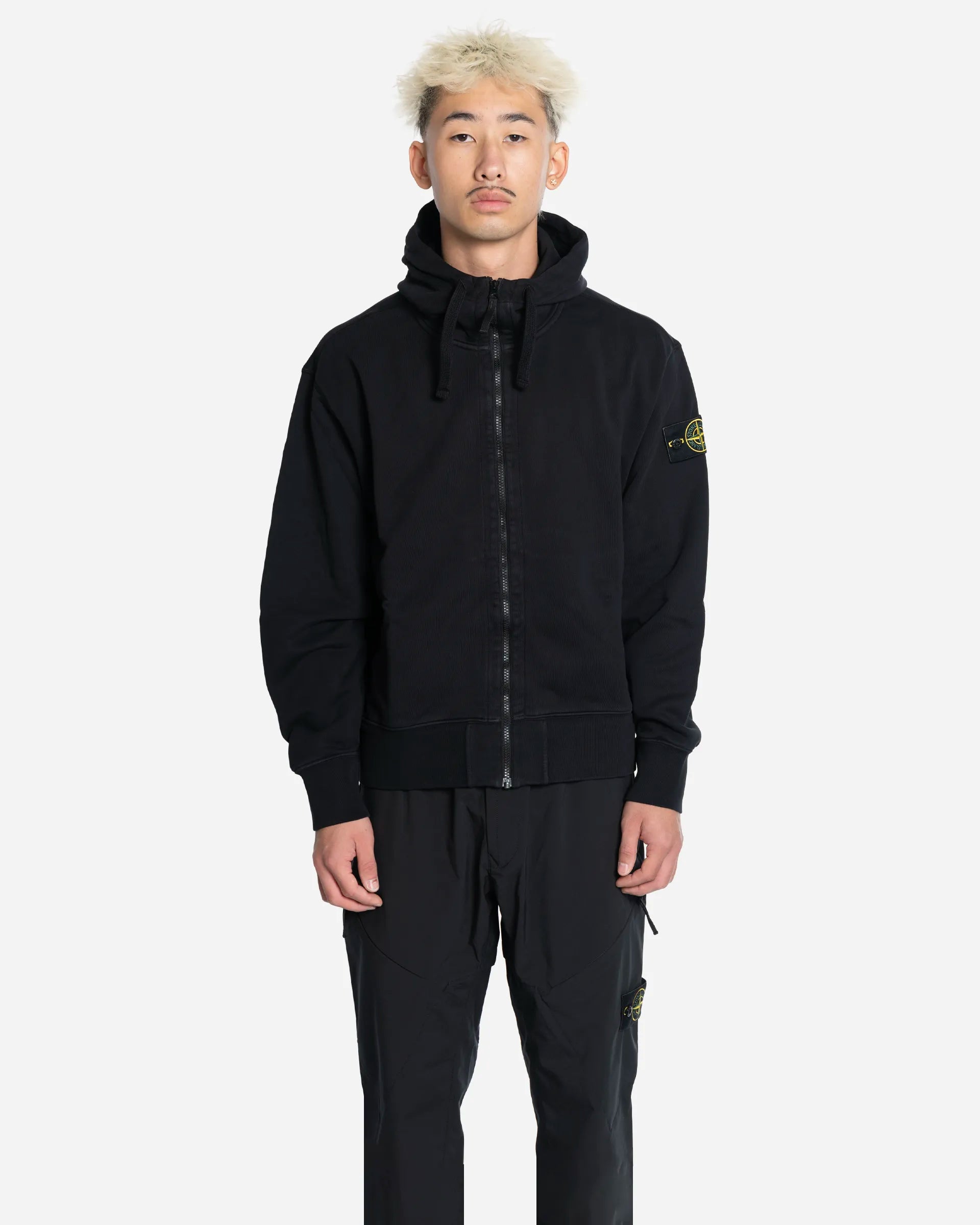 Sweat-Shirt à Capuche Zippé Oversize Noir