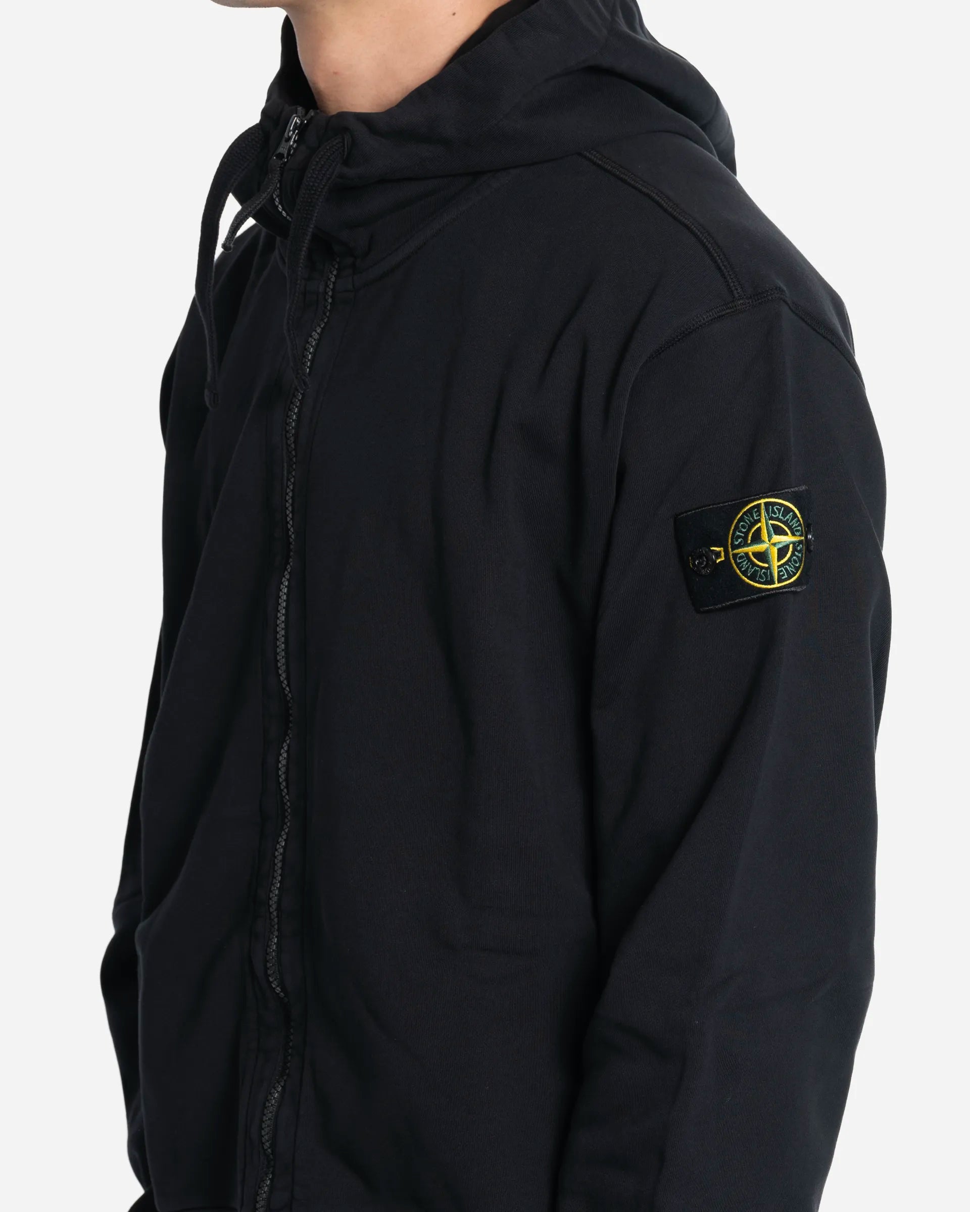 Sweat-Shirt à Capuche Zippé Oversize Noir