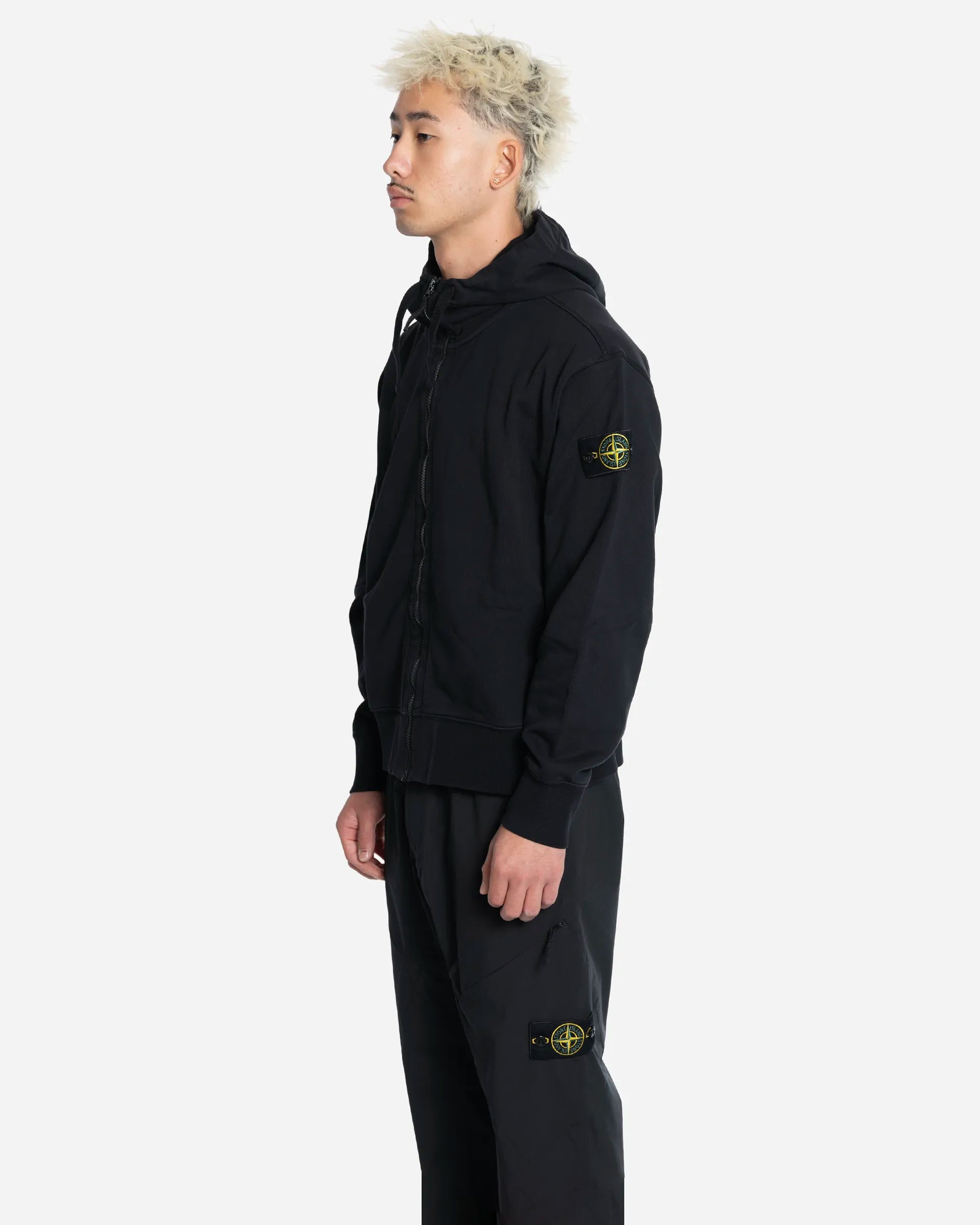Sweat-Shirt à Capuche Zippé Oversize Noir