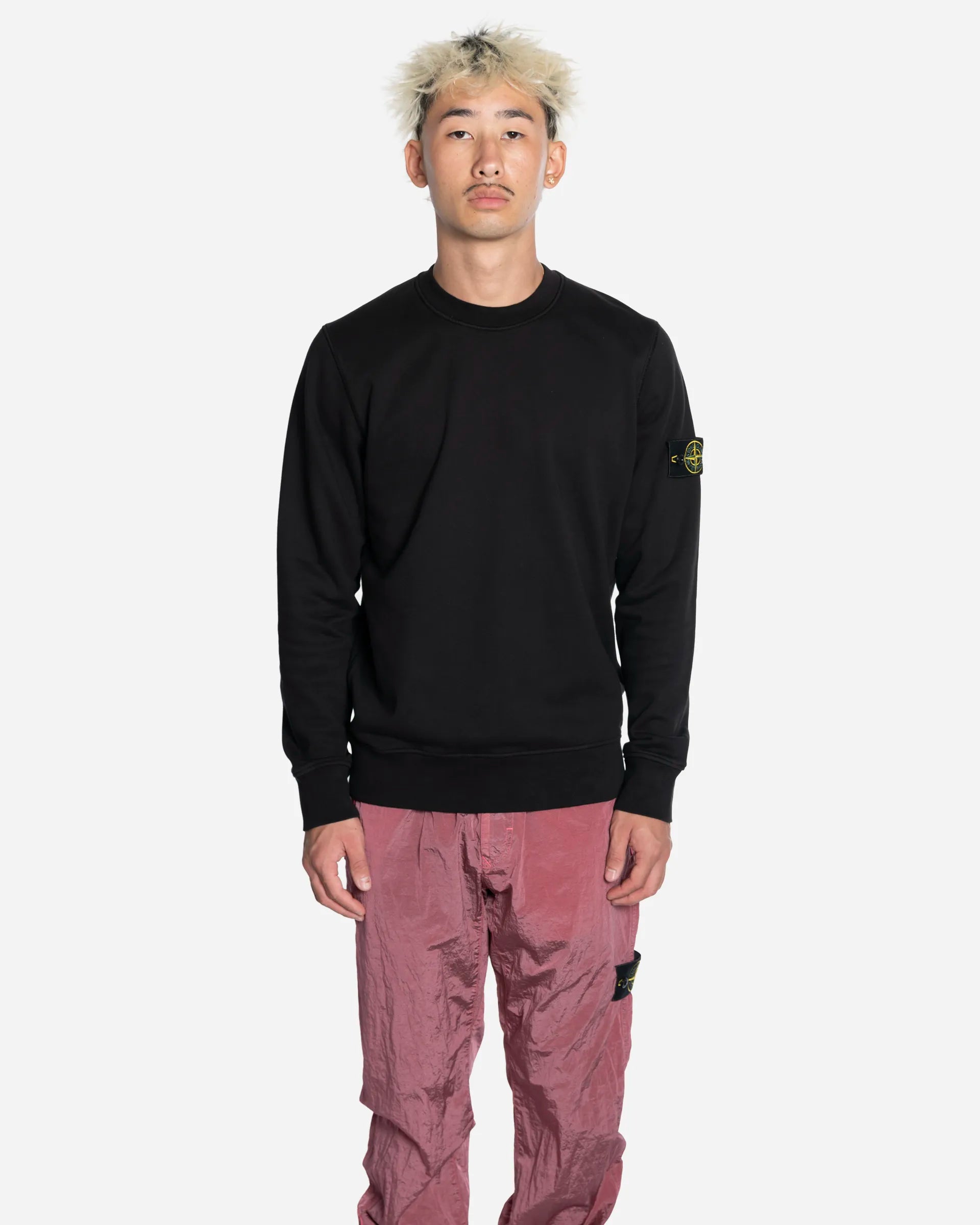 Sweat-Shirt Ras-du-Cou avec Manches Raglan Noir